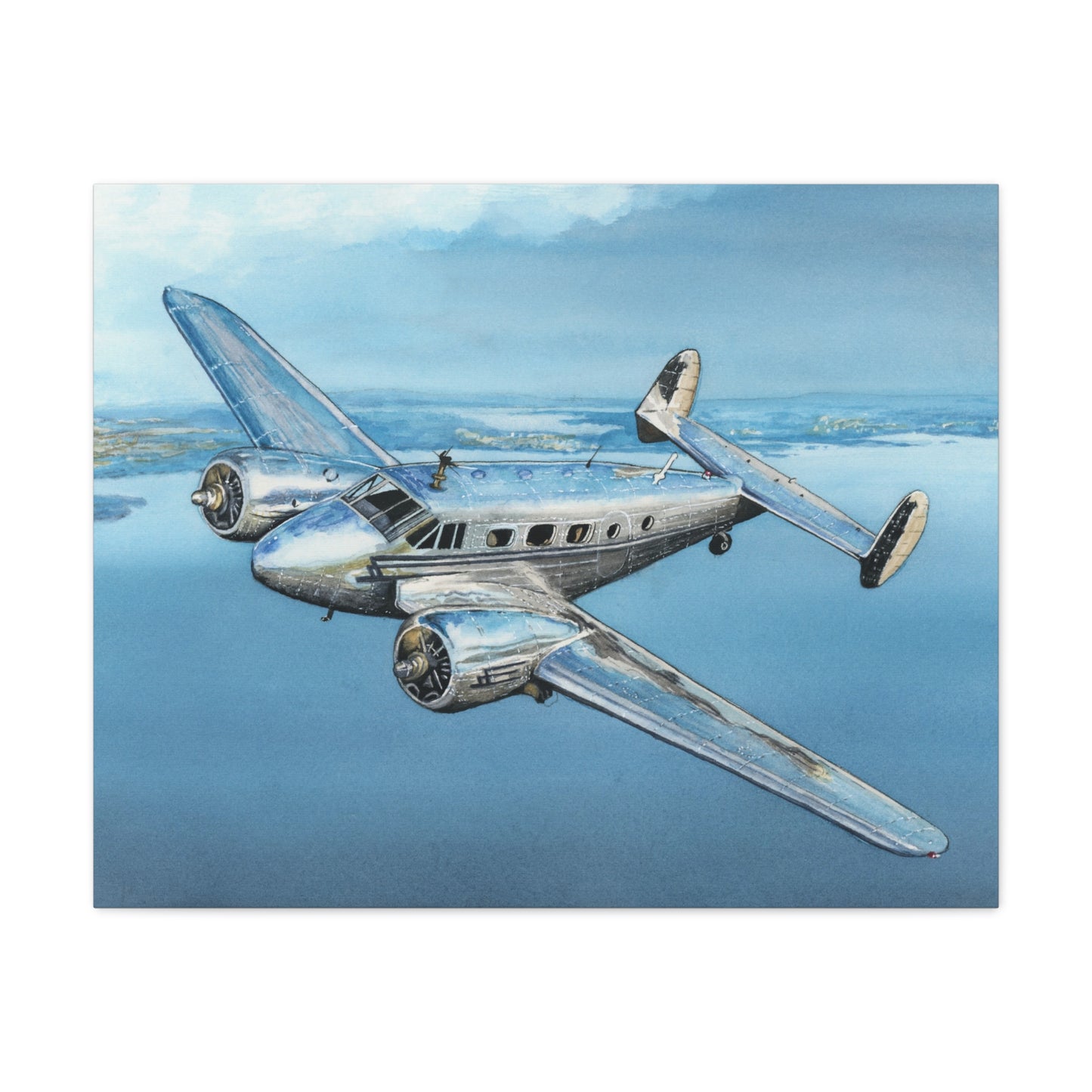 Vintage Airplane Canvas Print – Retro Aviation Wall Art - Aviation Art Print