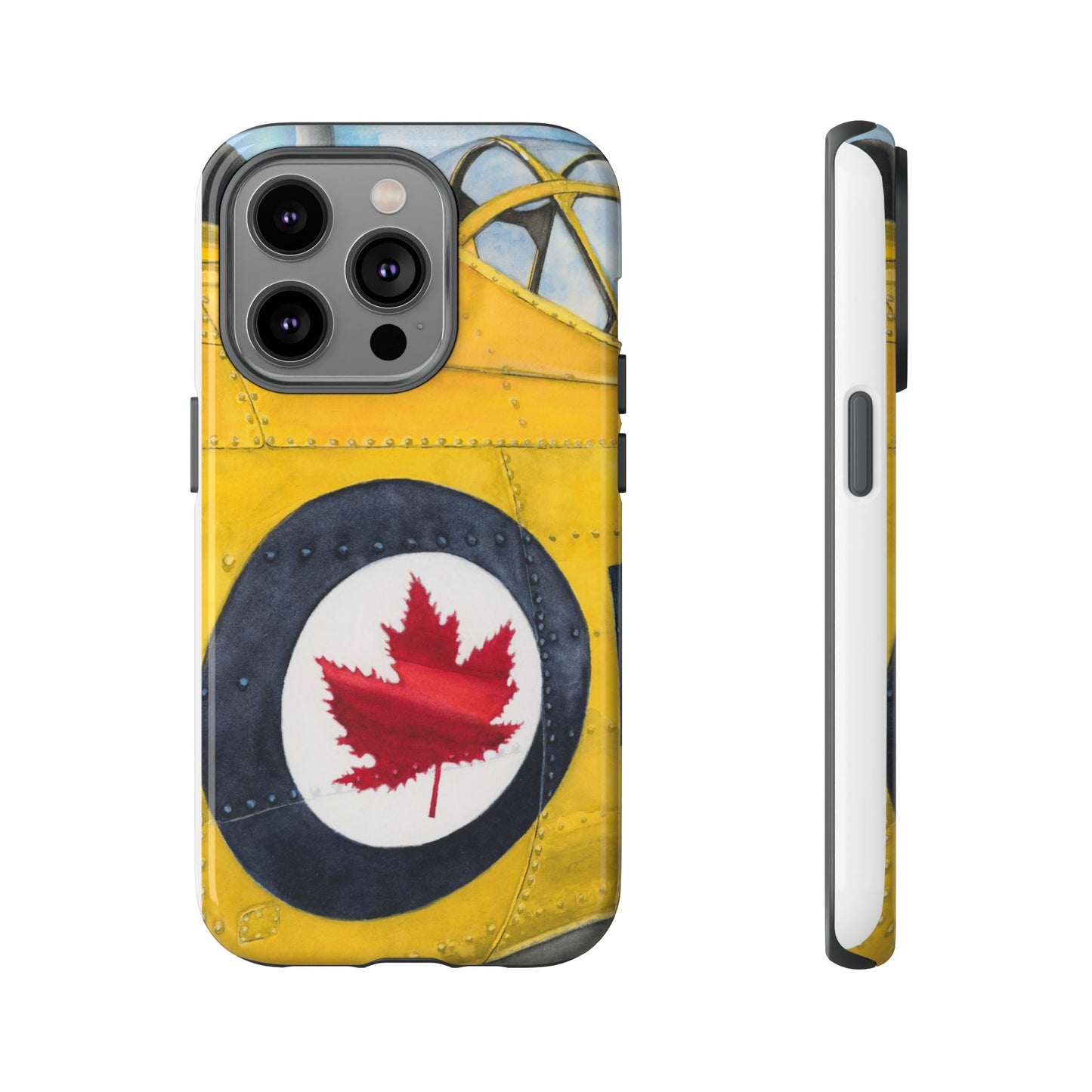 Canadian Vintage Airplane Phone Case - Tough Cases with Maple Leaf Design - Aviation Art Print