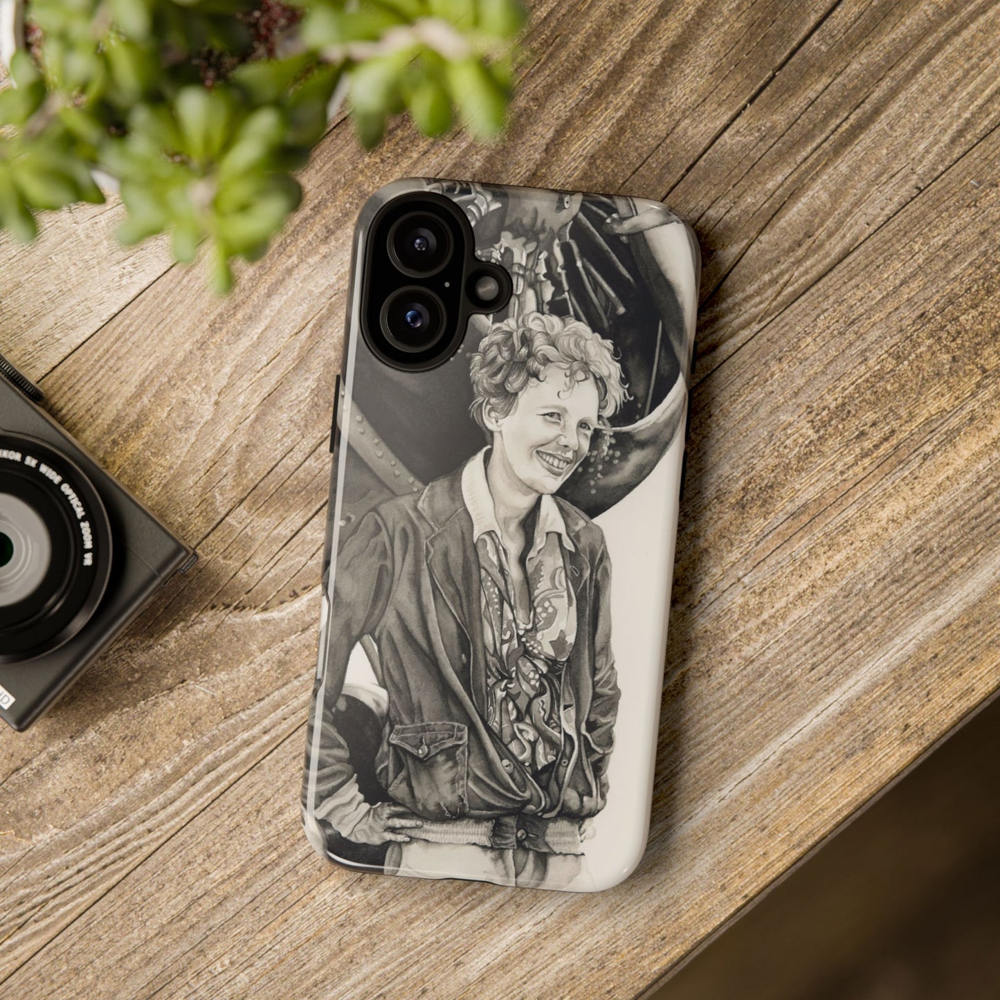 Adventure Spirit Phone Case with Vintage Pilot Design - Watercolor Art by Sarah Whyte