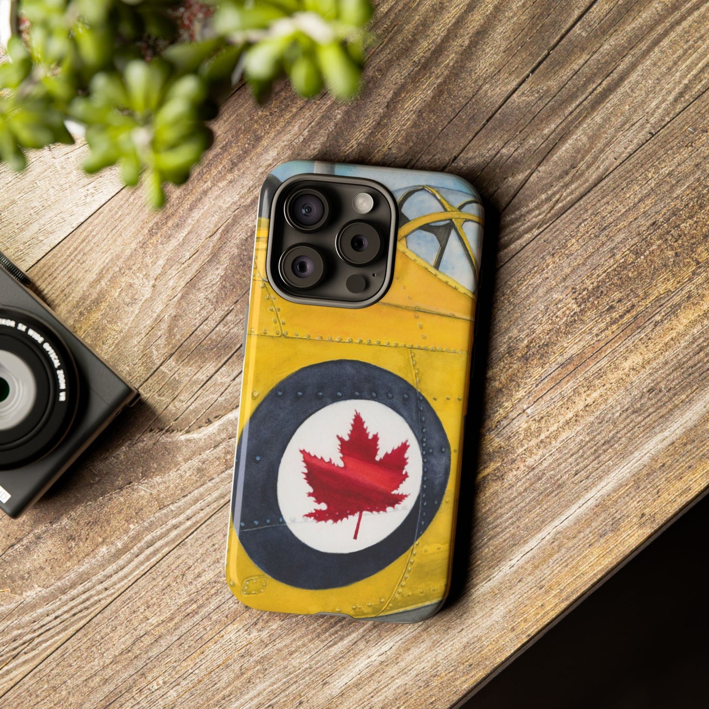Canadian Vintage Airplane Phone Case - Tough Cases with Maple Leaf Design - Aviation Art Print