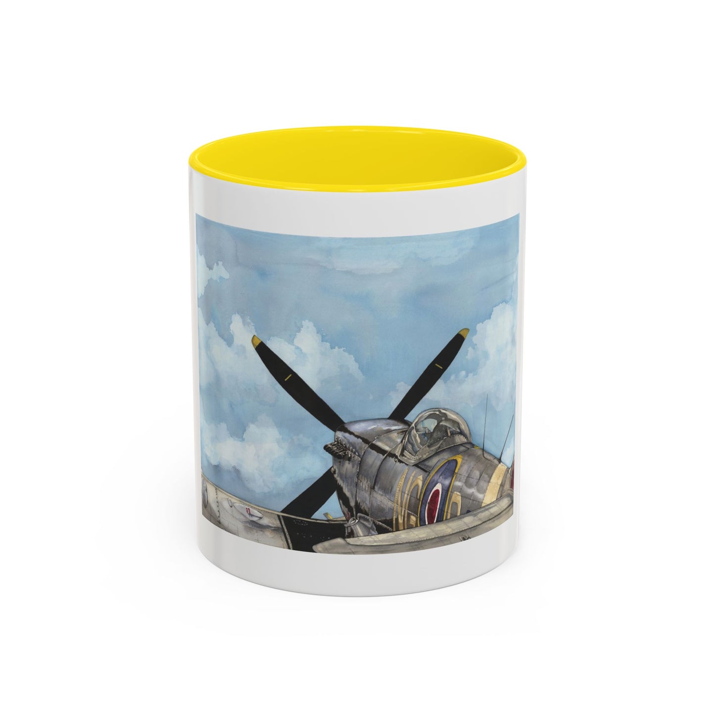 Vintage Airplane Accent Coffee Mug - 11oz & 15oz - Aviation Art Print