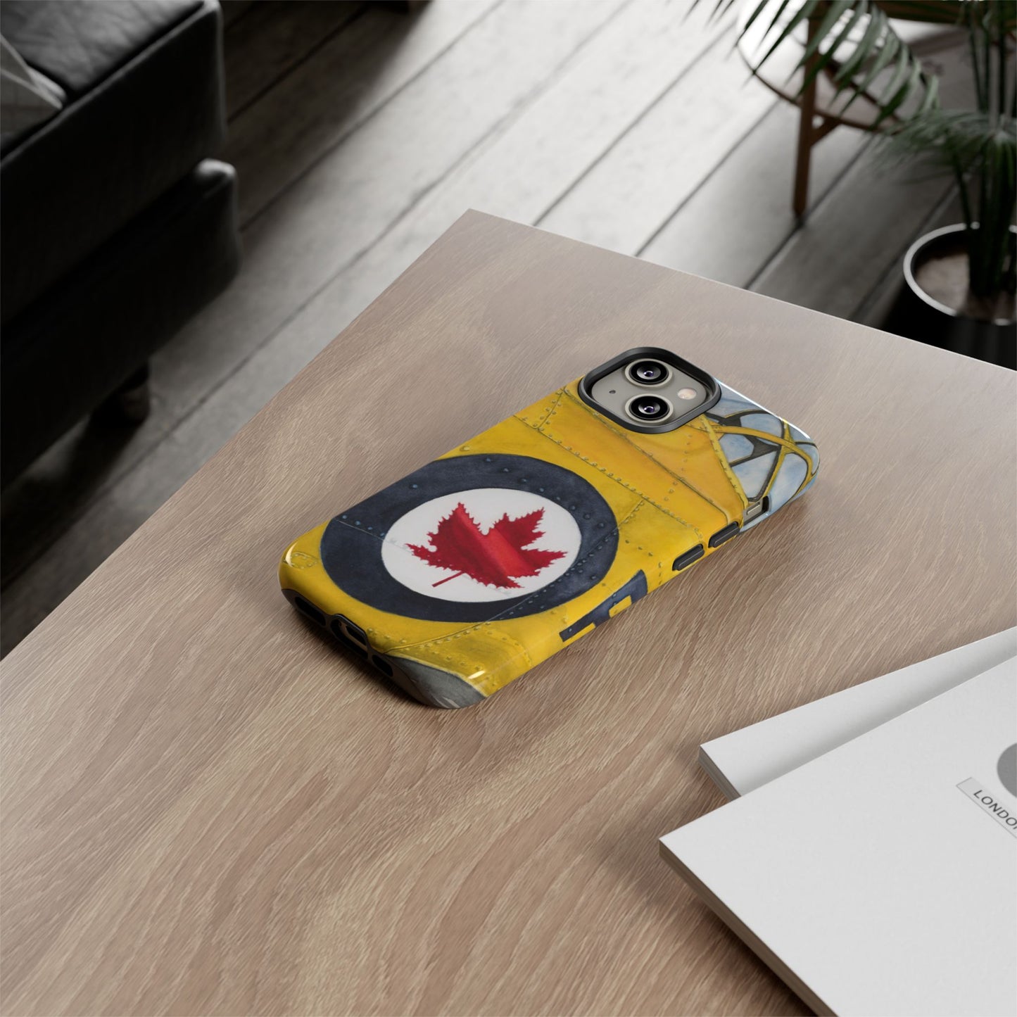 Canadian Vintage Airplane Phone Case - Tough Cases with Maple Leaf Design - Aviation Art Print