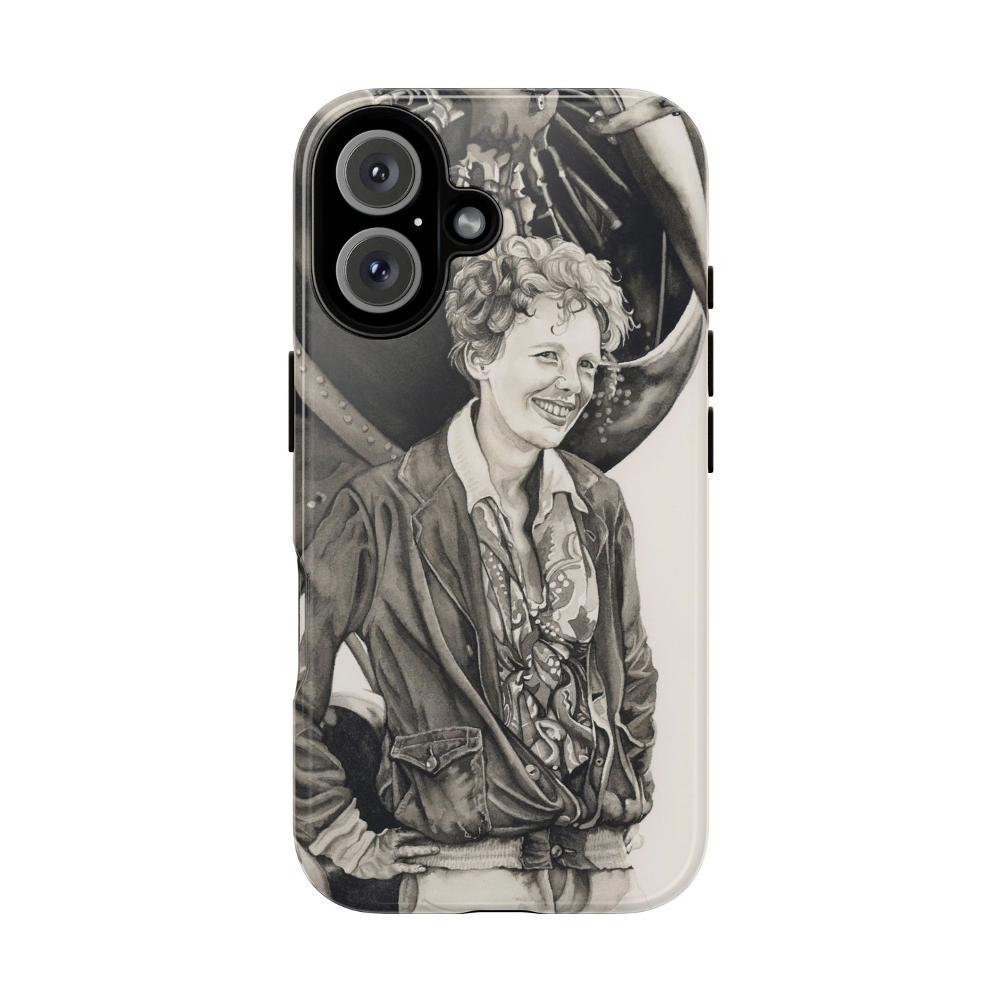 Adventure Spirit Phone Case with Vintage Pilot Design - Watercolor Art by Sarah Whyte