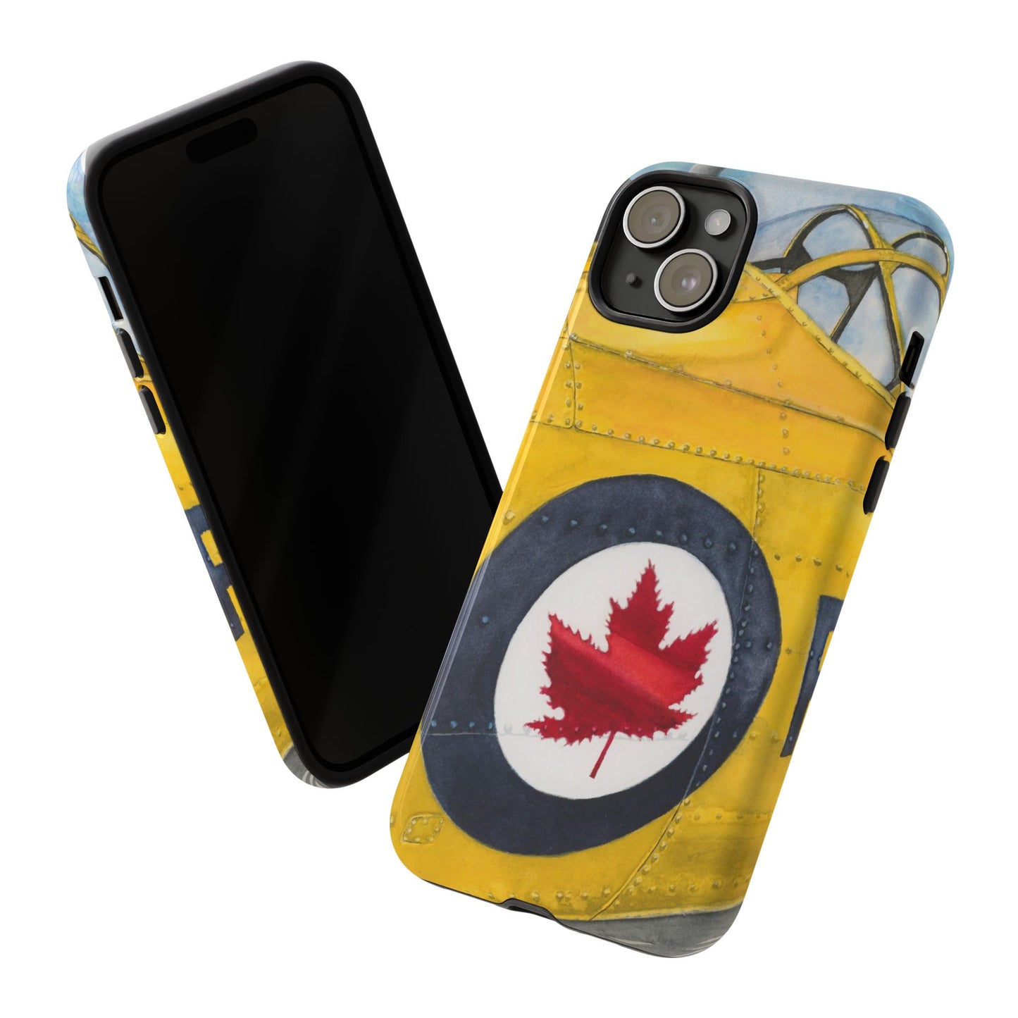 Canadian Vintage Airplane Phone Case - Tough Cases with Maple Leaf Design - Aviation Art Print