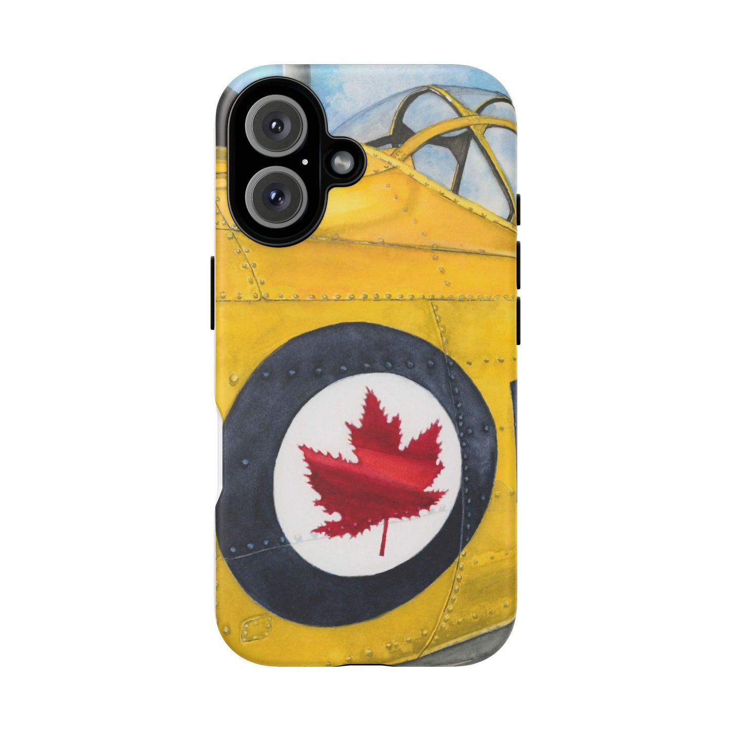 Canadian Vintage Airplane Phone Case - Tough Cases with Maple Leaf Design - Aviation Art Print
