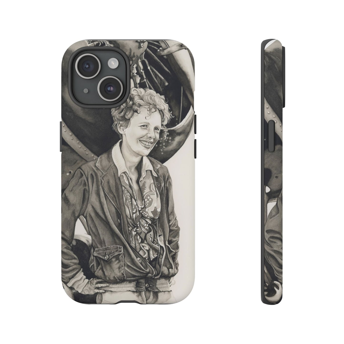 Adventure Spirit Phone Case with Vintage Pilot Design - Watercolor Art by Sarah Whyte
