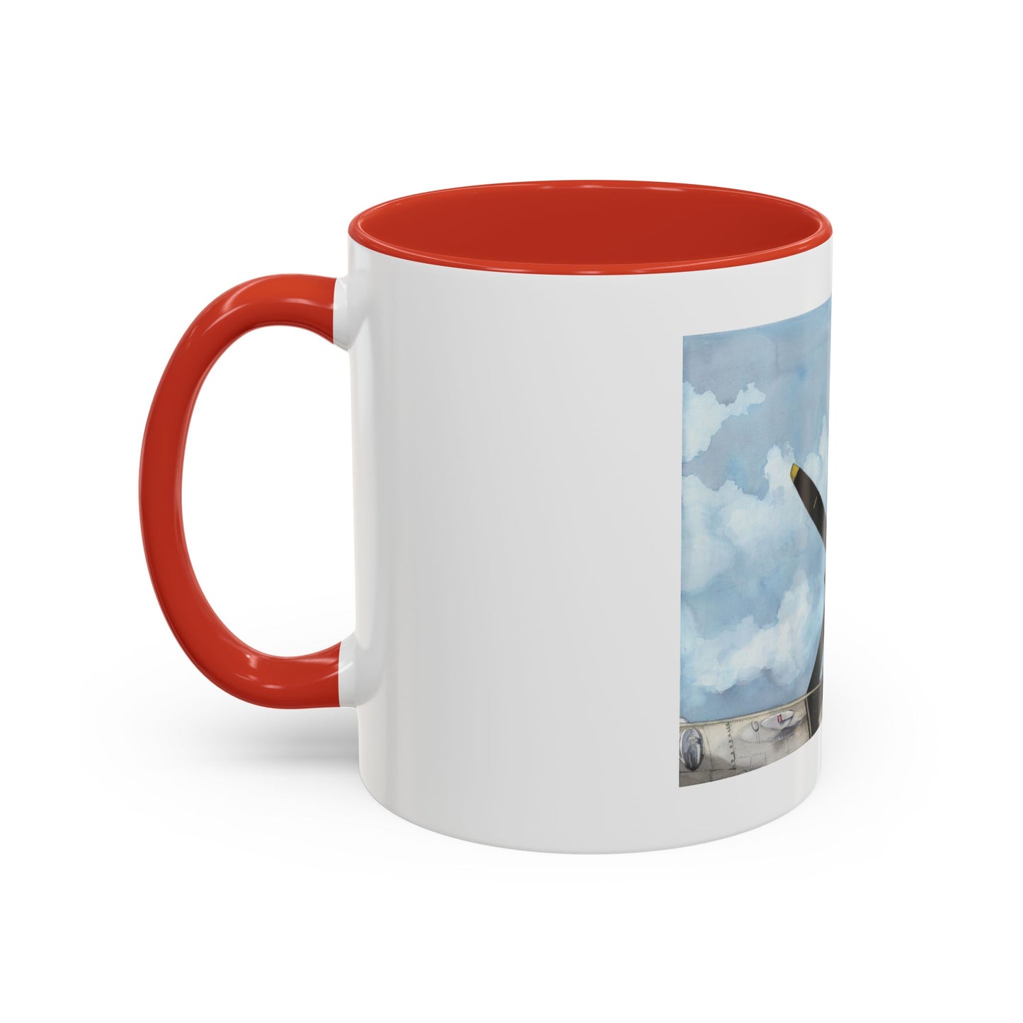 Vintage Airplane Accent Coffee Mug - 11oz & 15oz - Aviation Art Print