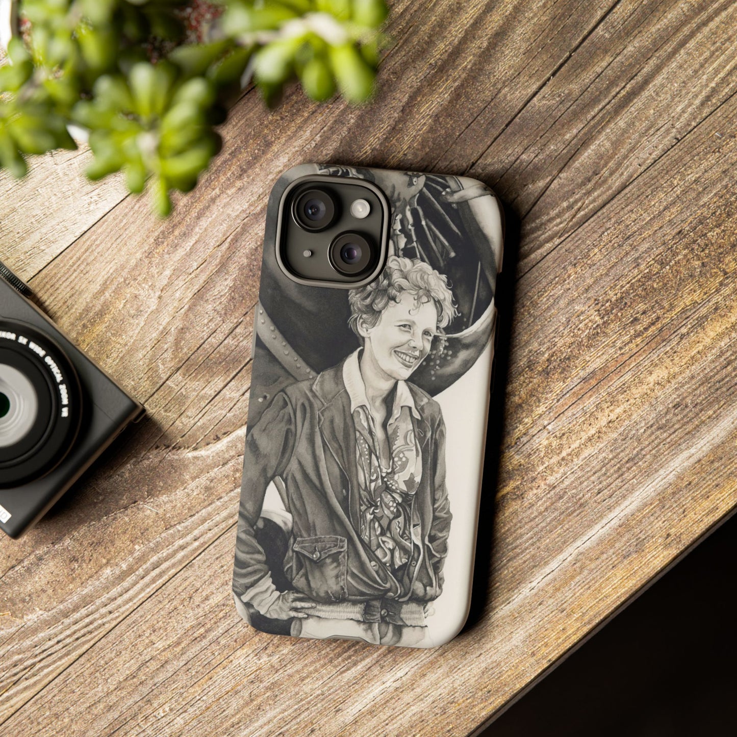 Adventure Spirit Phone Case with Vintage Pilot Design - Watercolor Art by Sarah Whyte