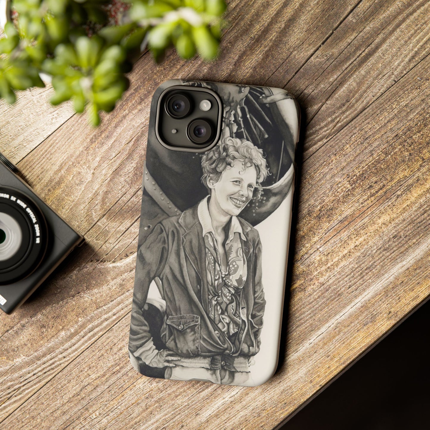 Adventure Spirit Phone Case with Vintage Pilot Design - Watercolor Art by Sarah Whyte