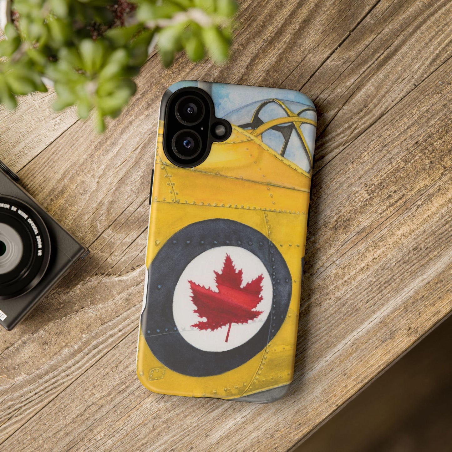 Canadian Vintage Airplane Phone Case - Tough Cases with Maple Leaf Design - Aviation Art Print