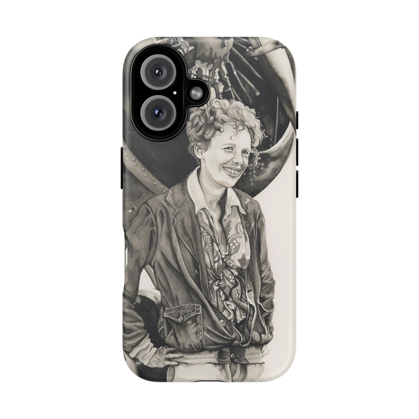 Adventure Spirit Phone Case with Vintage Pilot Design - Watercolor Art by Sarah Whyte