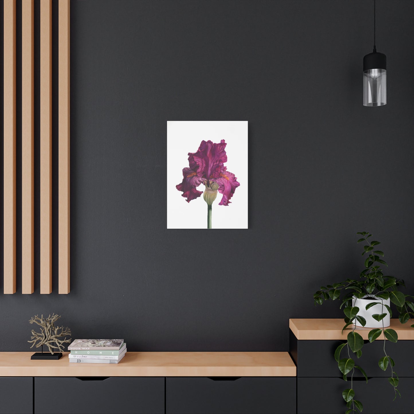 Elegant Floral Canvas Art - Vibrant Iris Print for Home Decor - Floral Watercolor Print