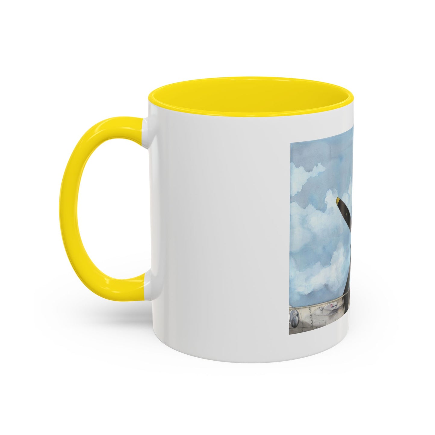 Vintage Airplane Accent Coffee Mug - 11oz & 15oz - Aviation Art Print