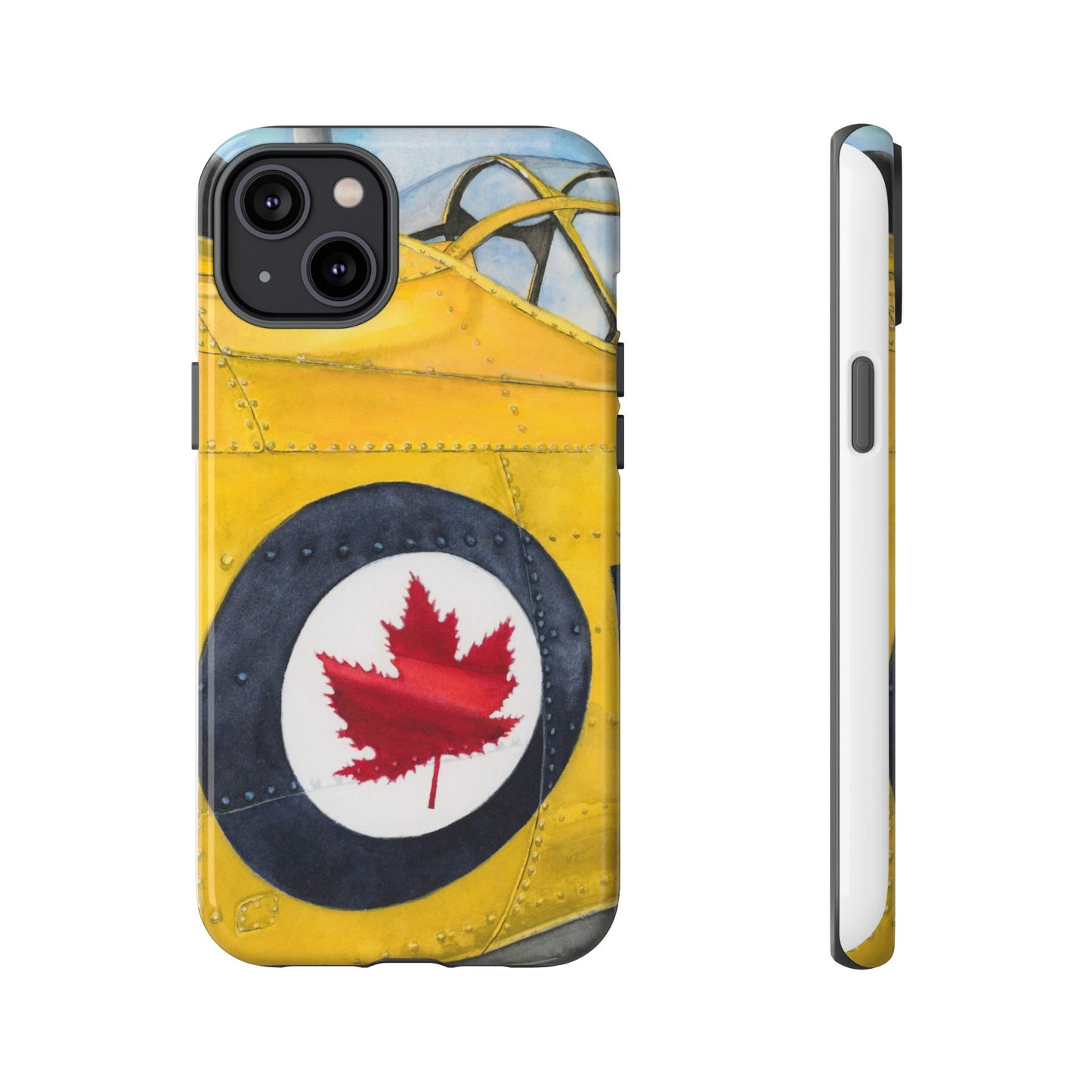 Canadian Vintage Airplane Phone Case - Tough Cases with Maple Leaf Design - Aviation Art Print