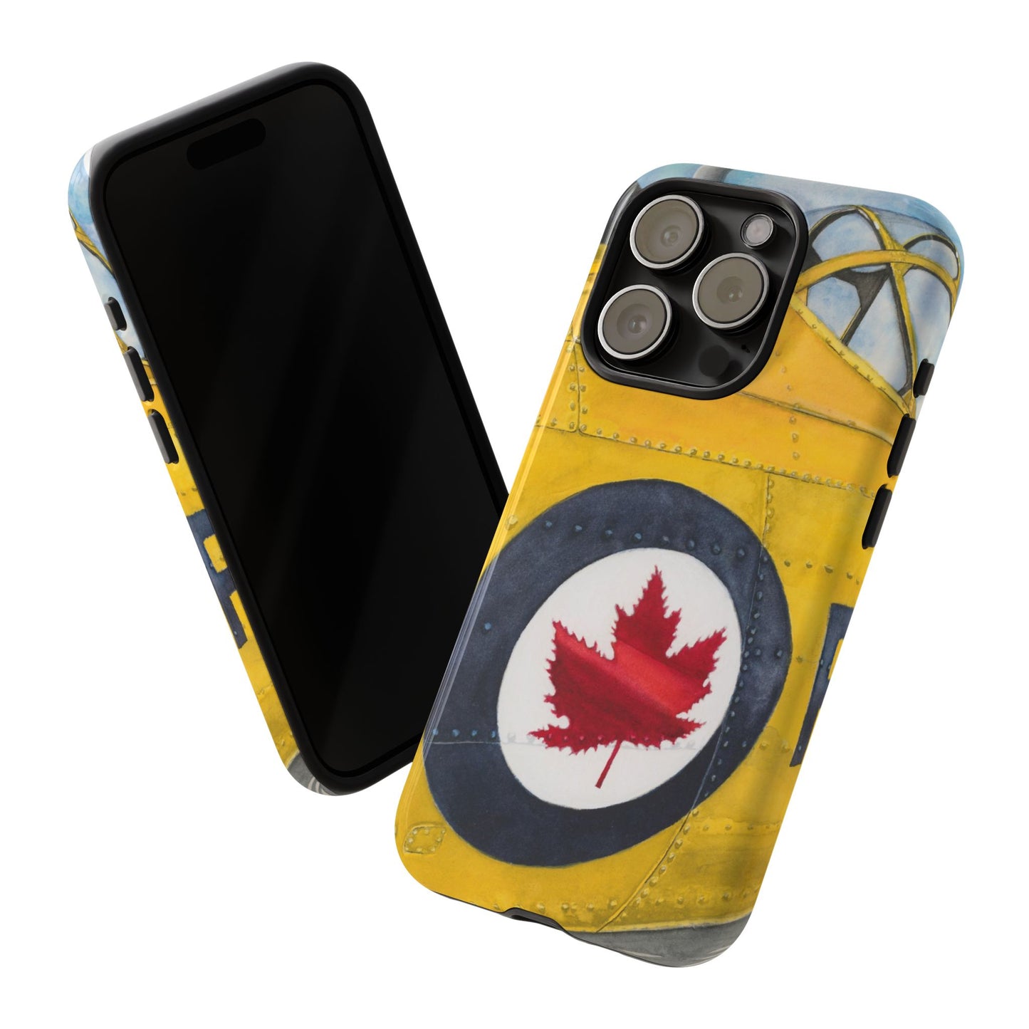 Canadian Vintage Airplane Phone Case - Tough Cases with Maple Leaf Design - Aviation Art Print