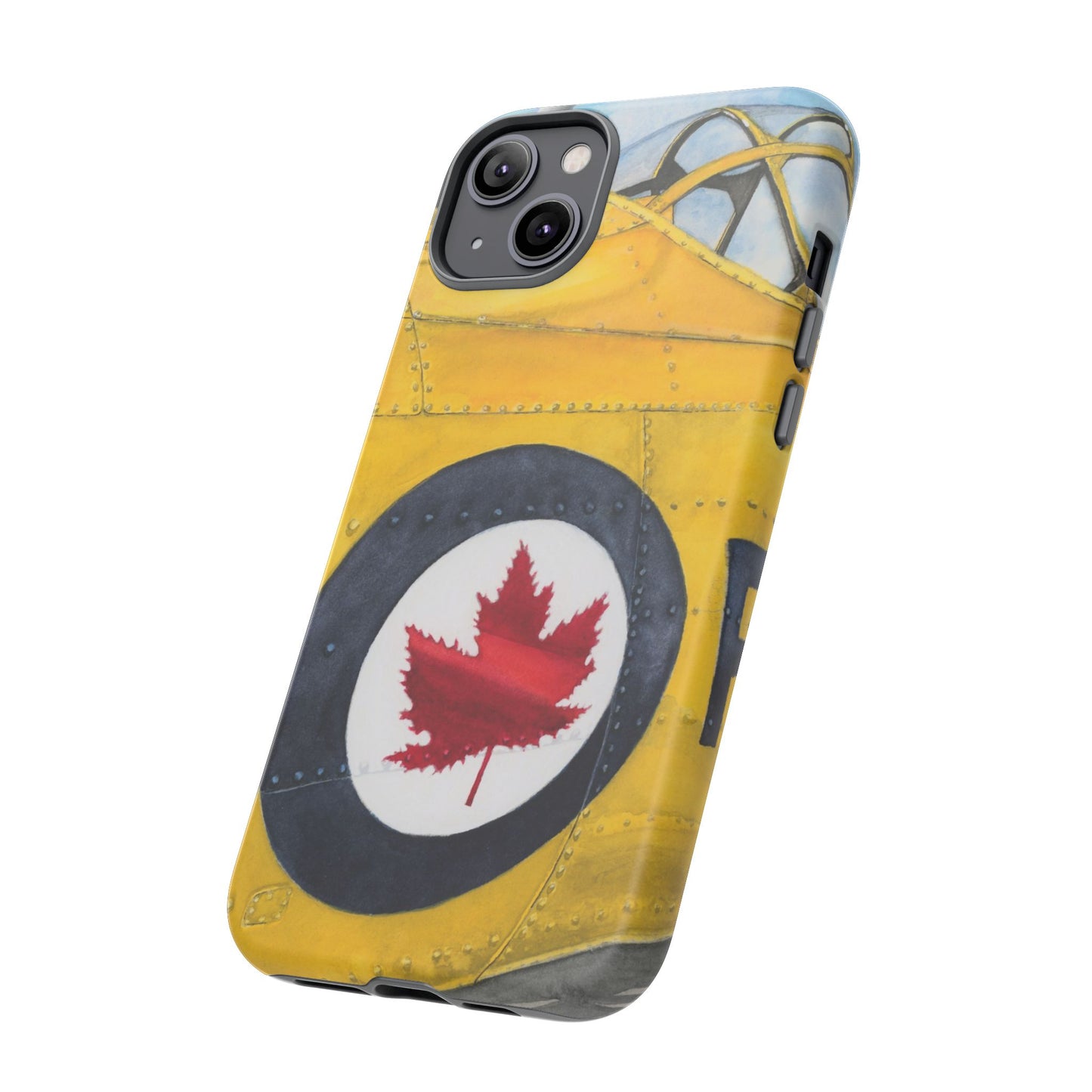 Canadian Vintage Airplane Phone Case - Tough Cases with Maple Leaf Design - Aviation Art Print