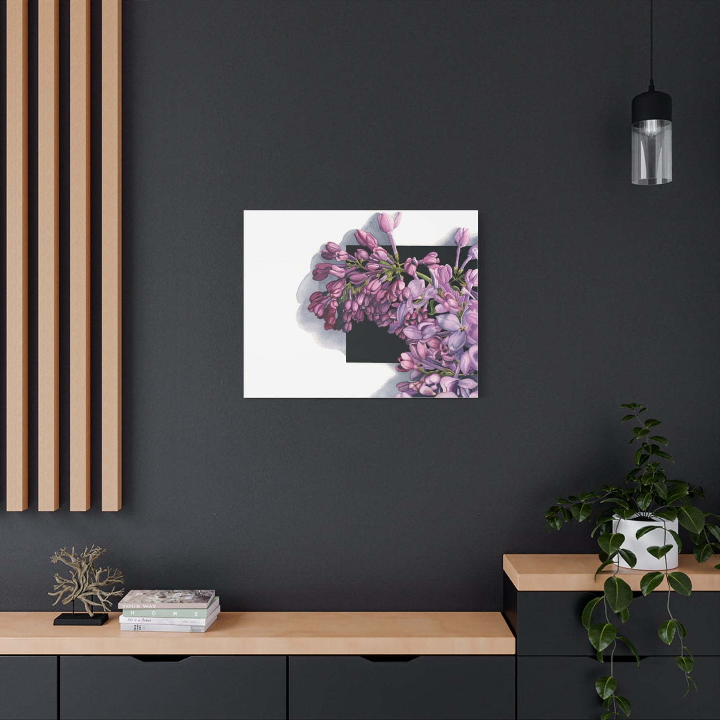 Floral Matte Canvas Wall Art - Lilac Bloom Decoration - Floral Watercolor Print