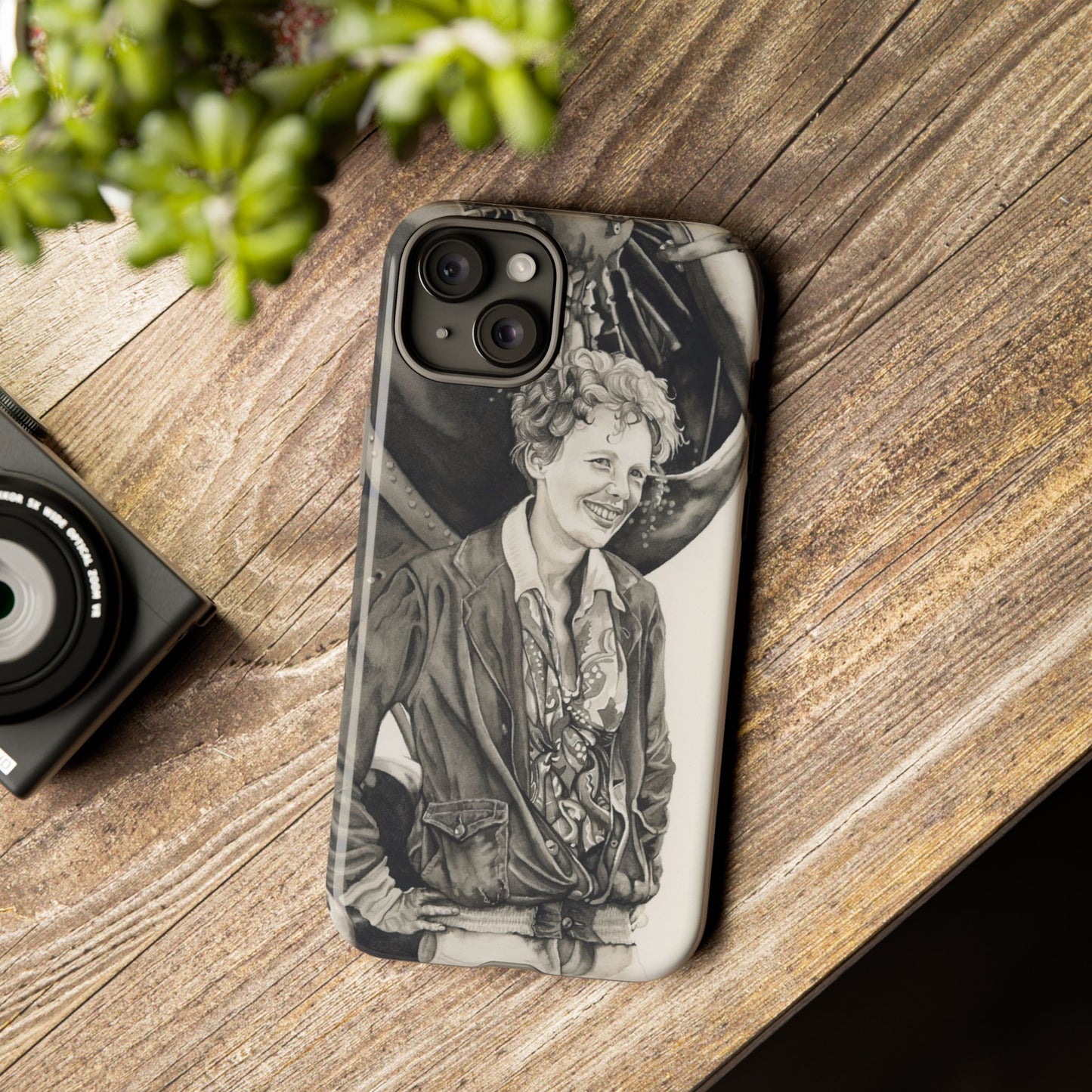 Adventure Spirit Phone Case with Vintage Pilot Design - Watercolor Art by Sarah Whyte