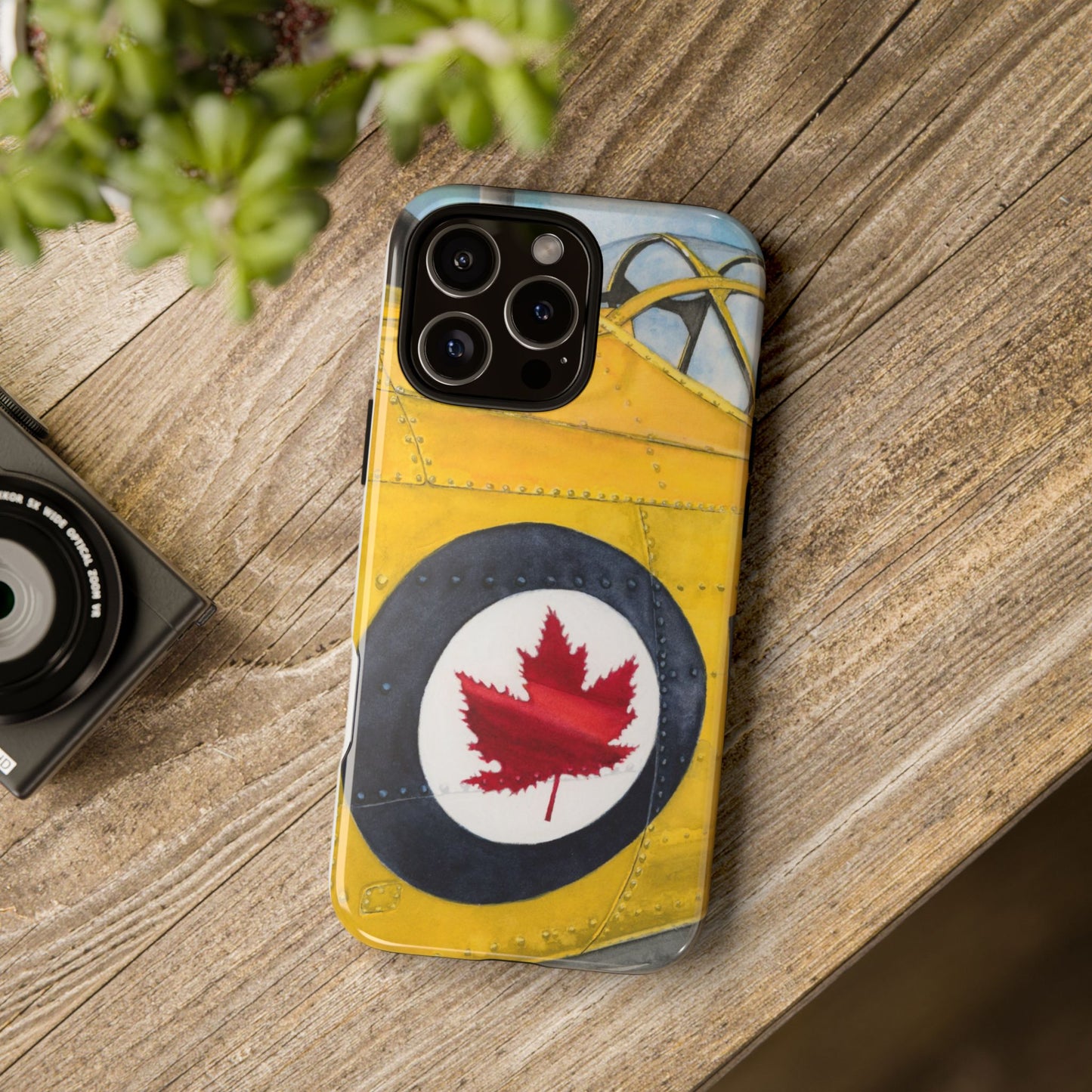 Canadian Vintage Airplane Phone Case - Tough Cases with Maple Leaf Design - Aviation Art Print