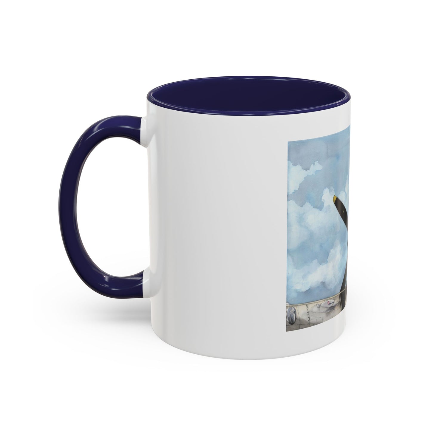 Vintage Airplane Accent Coffee Mug - 11oz & 15oz - Aviation Art Print