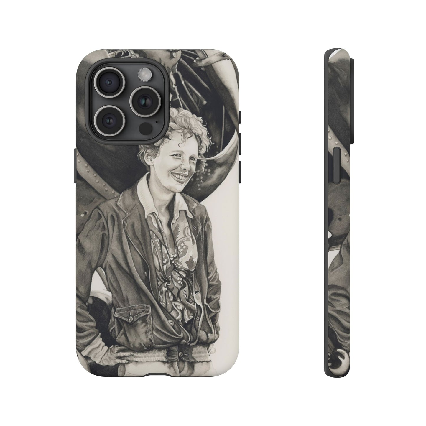Adventure Spirit Phone Case with Vintage Pilot Design - Watercolor Art by Sarah Whyte