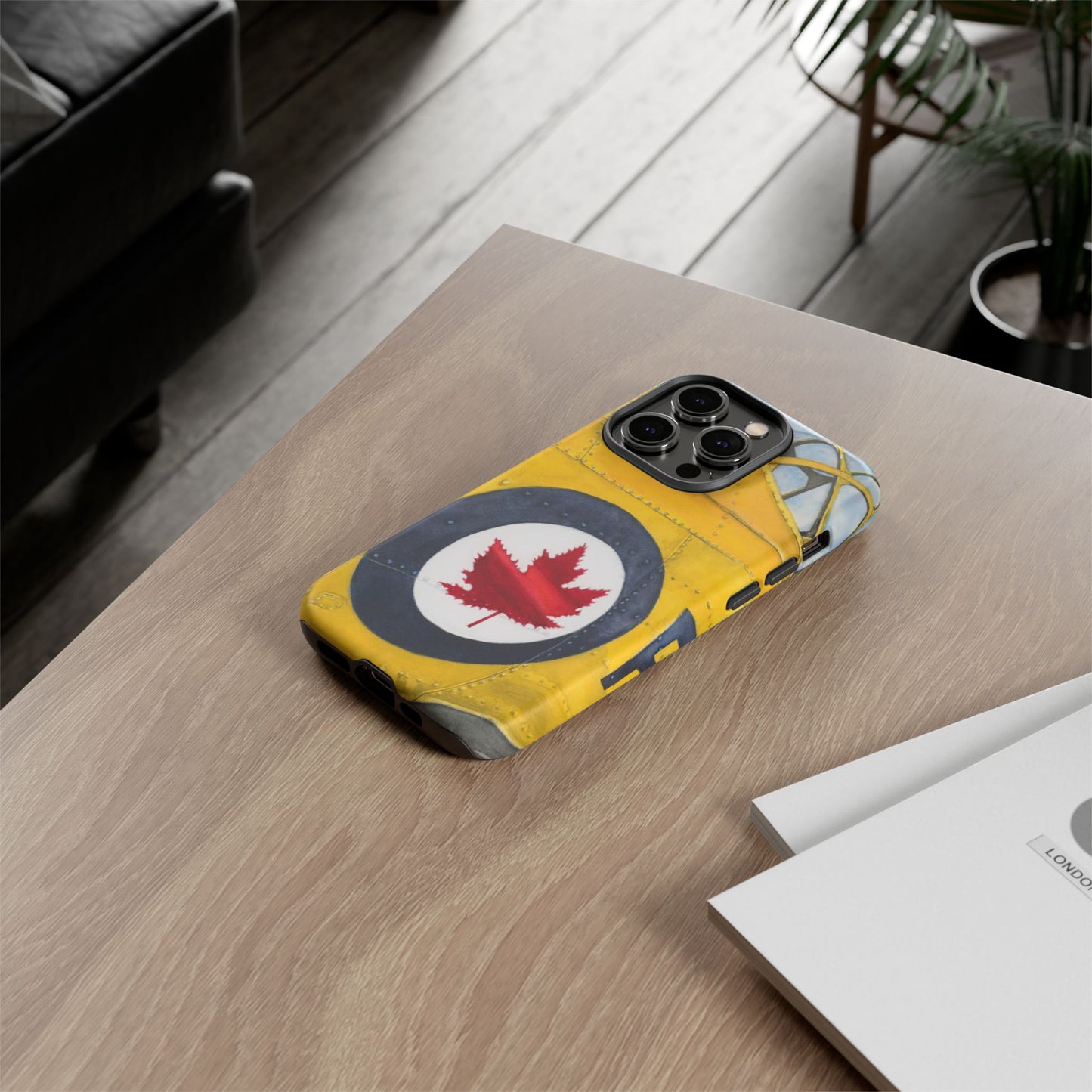 Canadian Vintage Airplane Phone Case - Tough Cases with Maple Leaf Design - Aviation Art Print