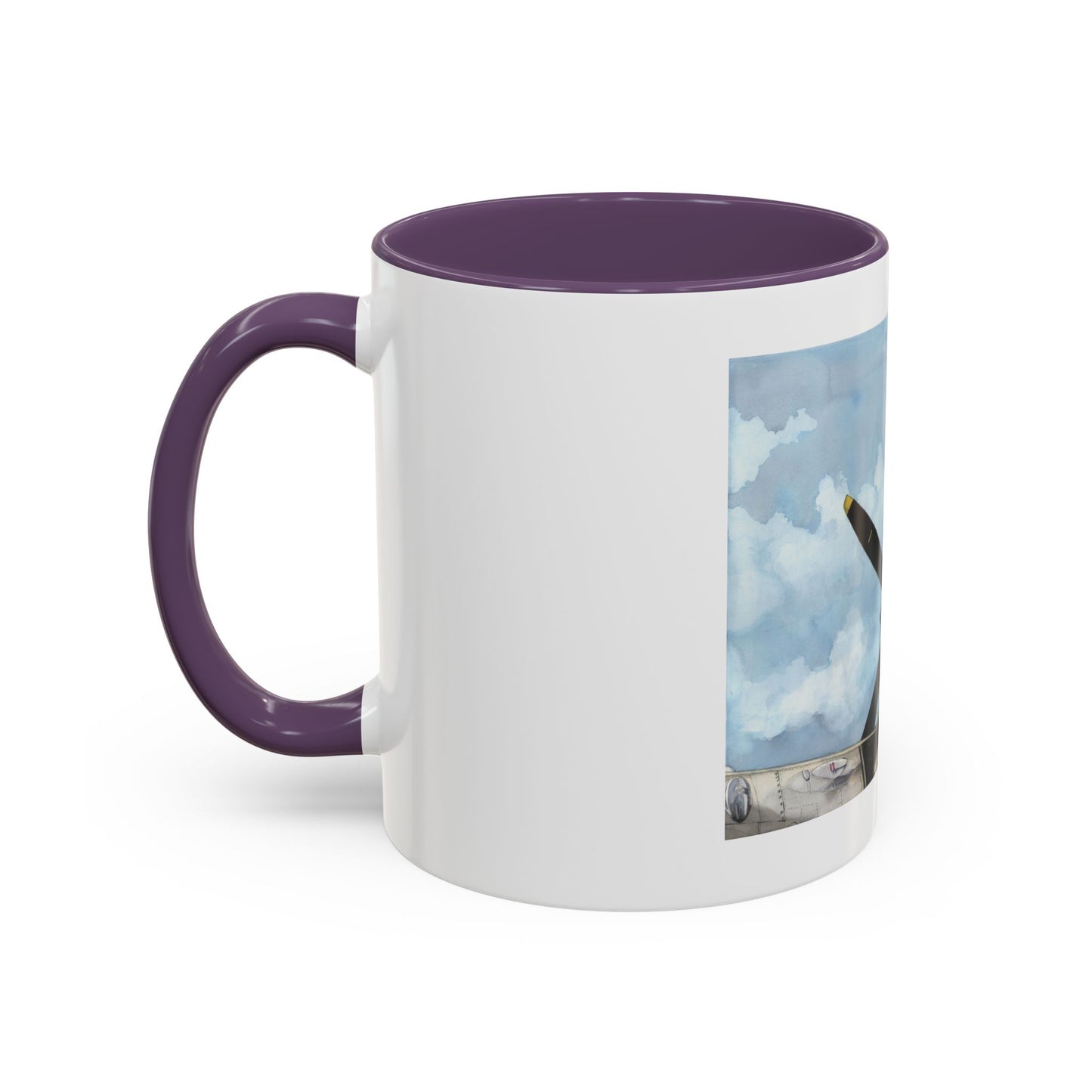 Vintage Airplane Accent Coffee Mug - 11oz & 15oz - Aviation Art Print