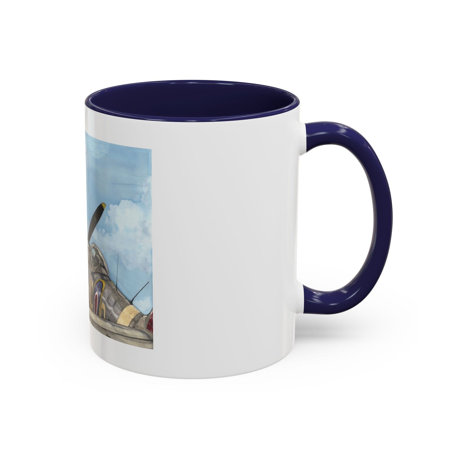 Vintage Airplane Accent Coffee Mug - 11oz & 15oz - Aviation Art Print