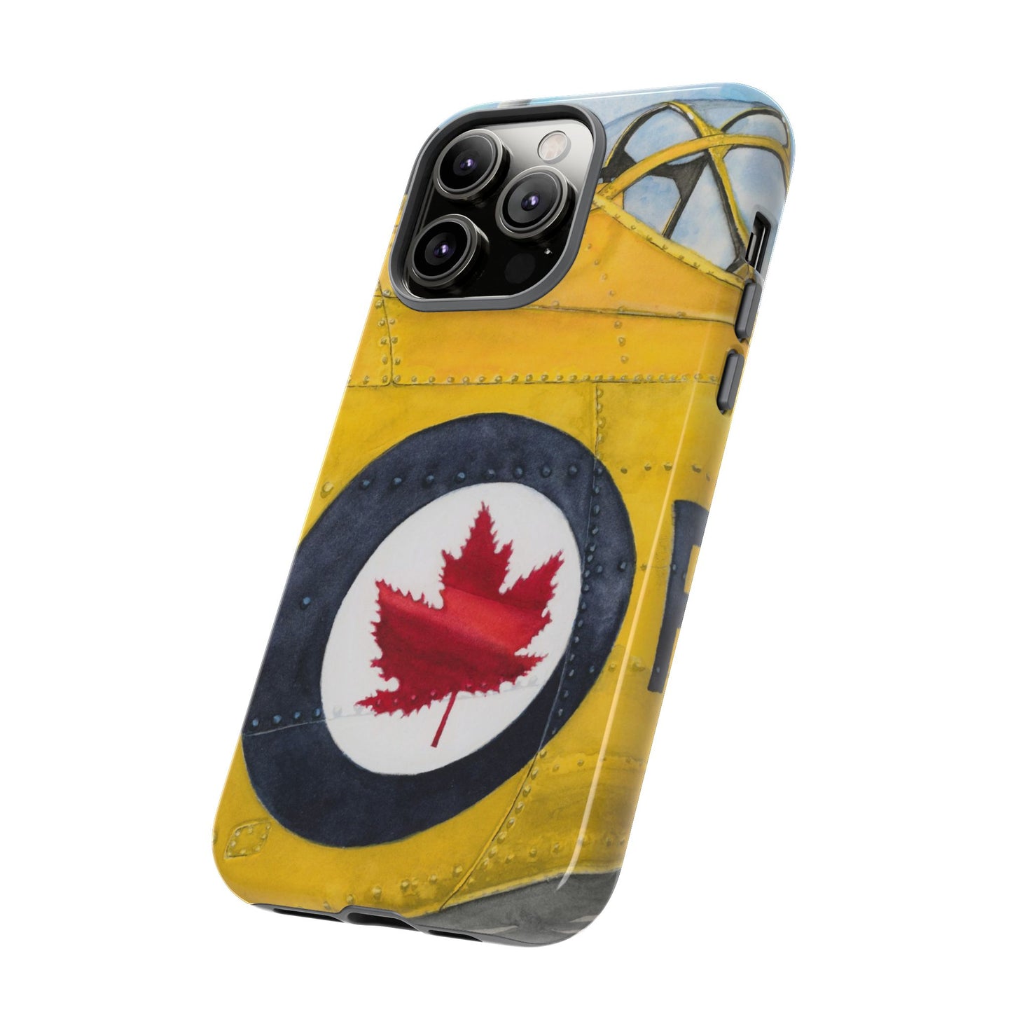 Canadian Vintage Airplane Phone Case - Tough Cases with Maple Leaf Design - Aviation Art Print
