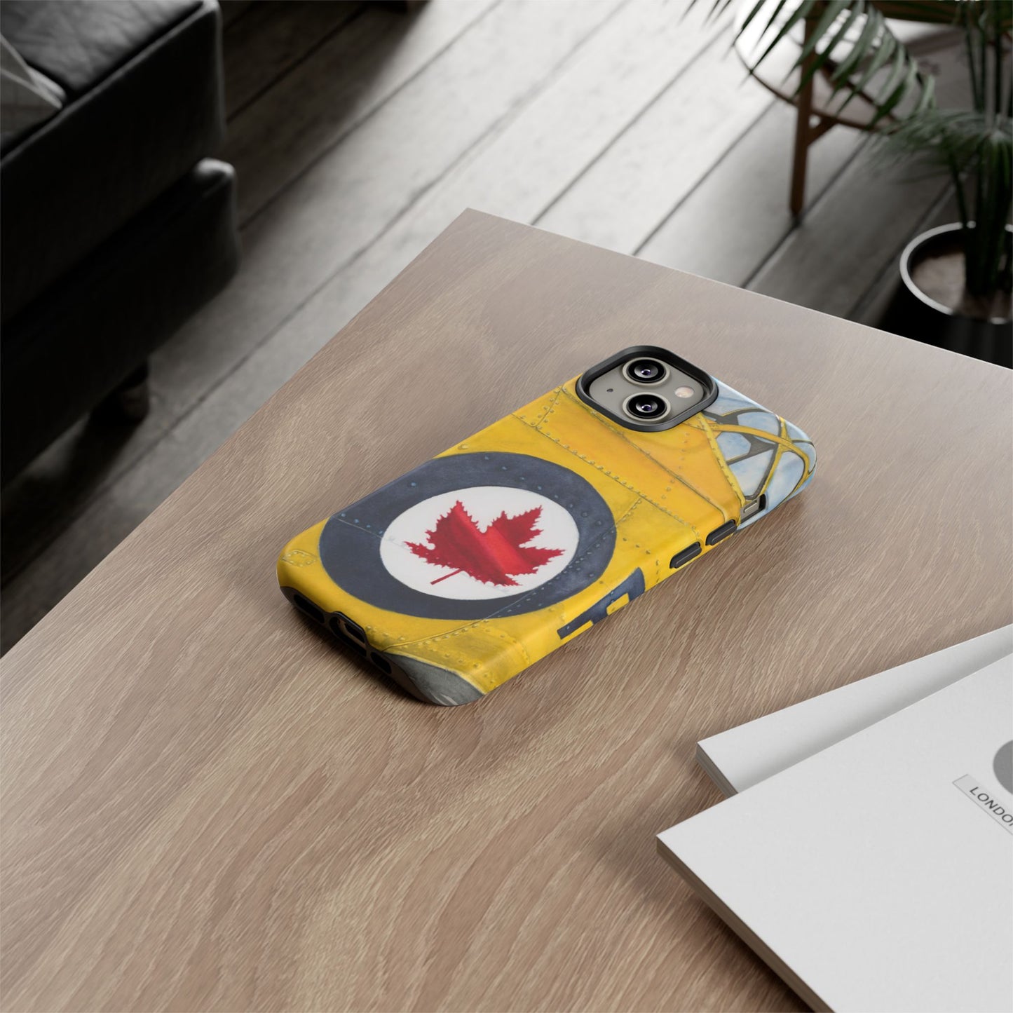 Canadian Vintage Airplane Phone Case - Tough Cases with Maple Leaf Design - Aviation Art Print