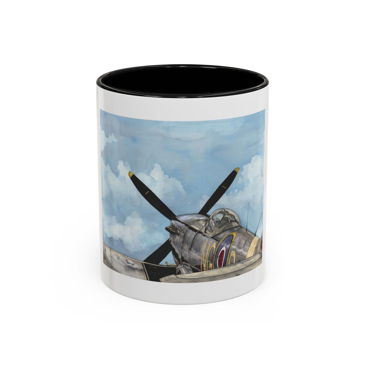 Vintage Airplane Accent Coffee Mug - 11oz & 15oz - Aviation Art Print