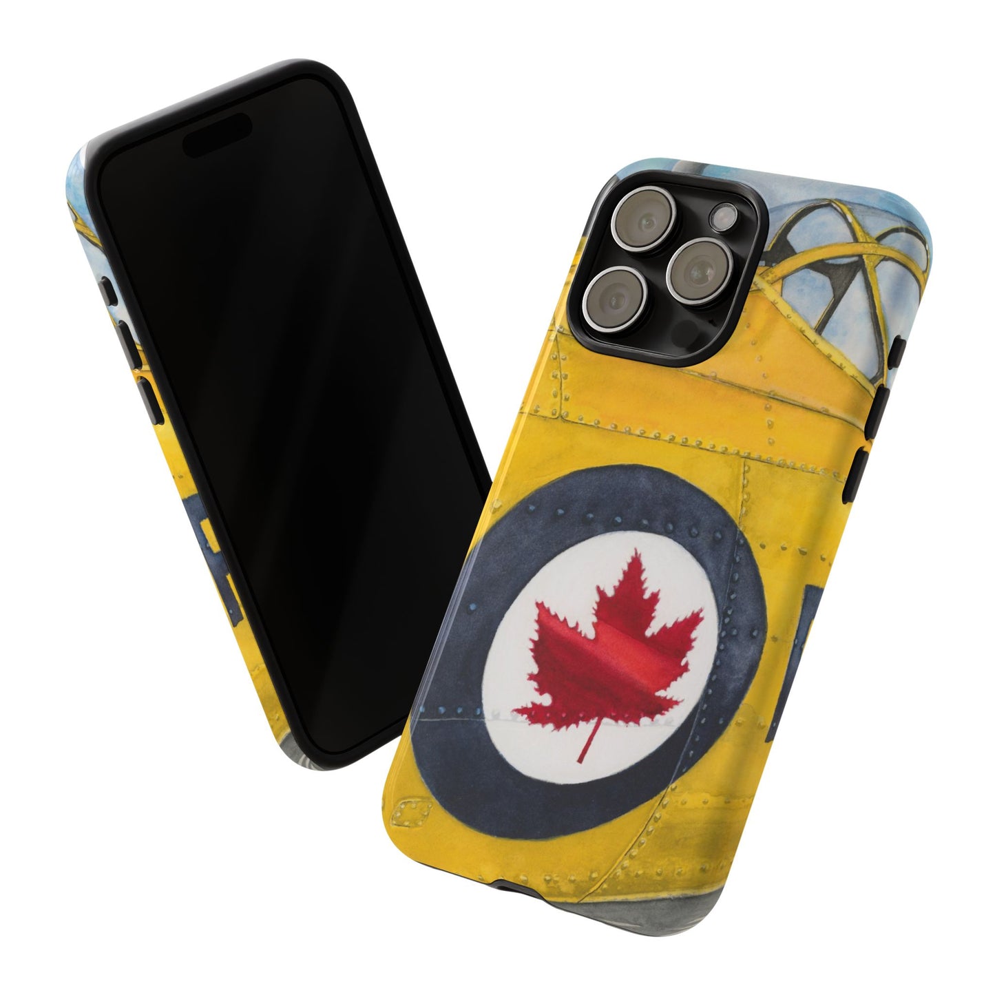 Canadian Vintage Airplane Phone Case - Tough Cases with Maple Leaf Design - Aviation Art Print
