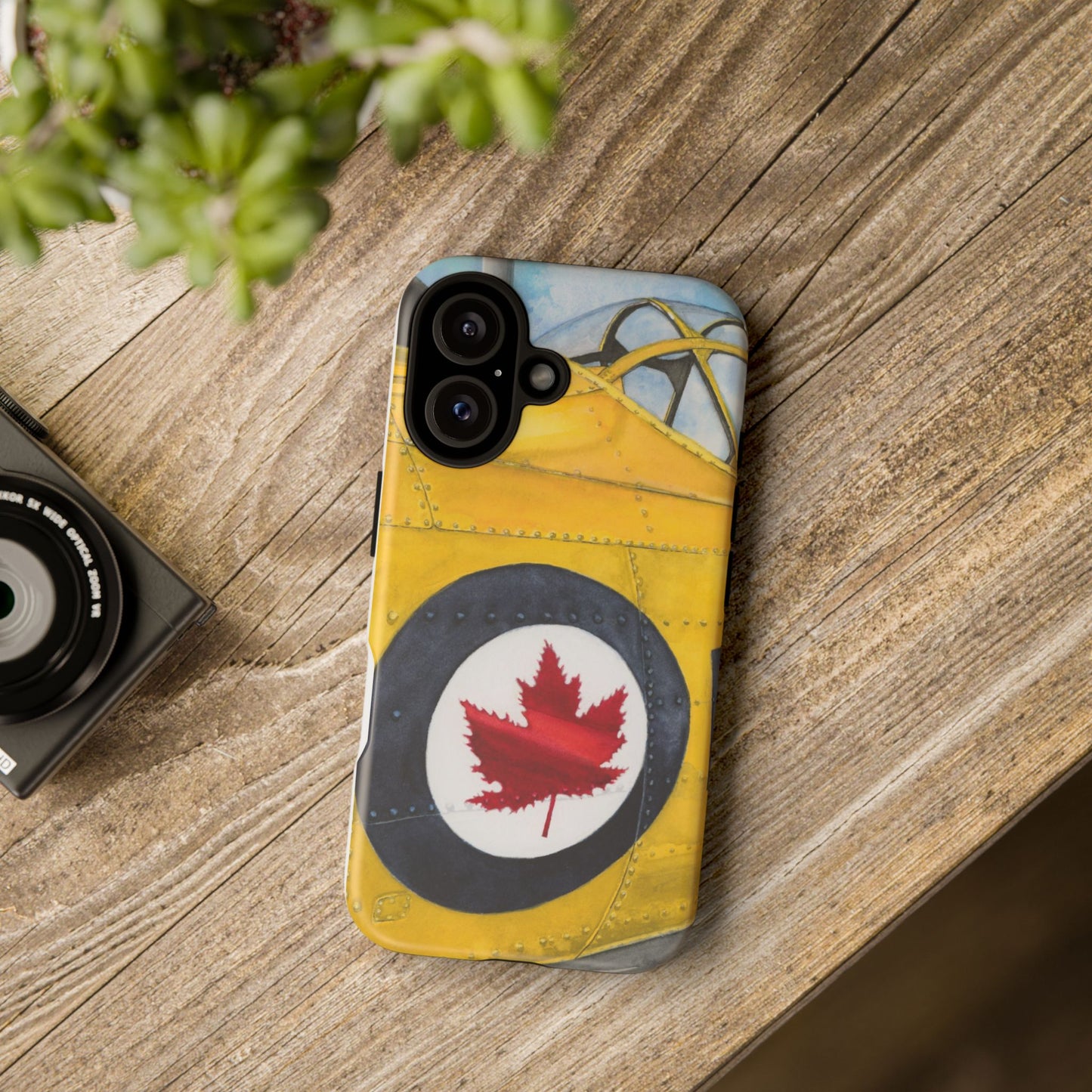 Canadian Vintage Airplane Phone Case - Tough Cases with Maple Leaf Design - Aviation Art Print