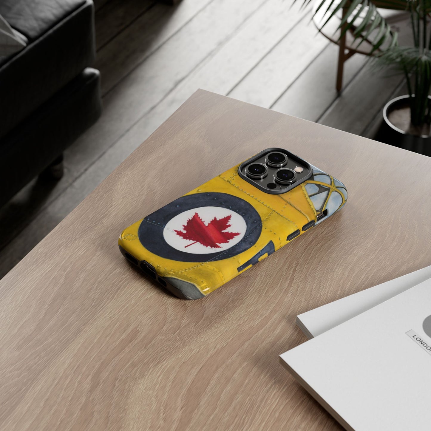 Canadian Vintage Airplane Phone Case - Tough Cases with Maple Leaf Design - Aviation Art Print