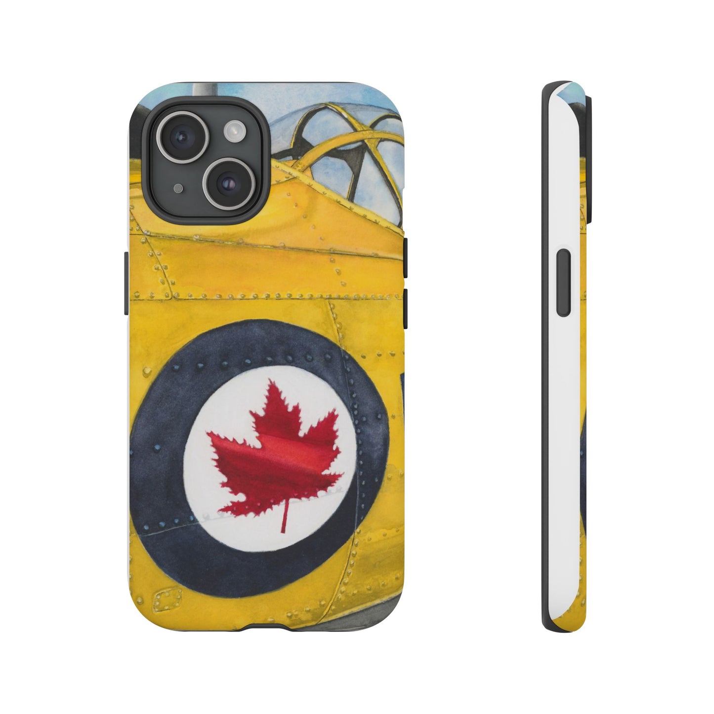 Canadian Vintage Airplane Phone Case - Tough Cases with Maple Leaf Design - Aviation Art Print