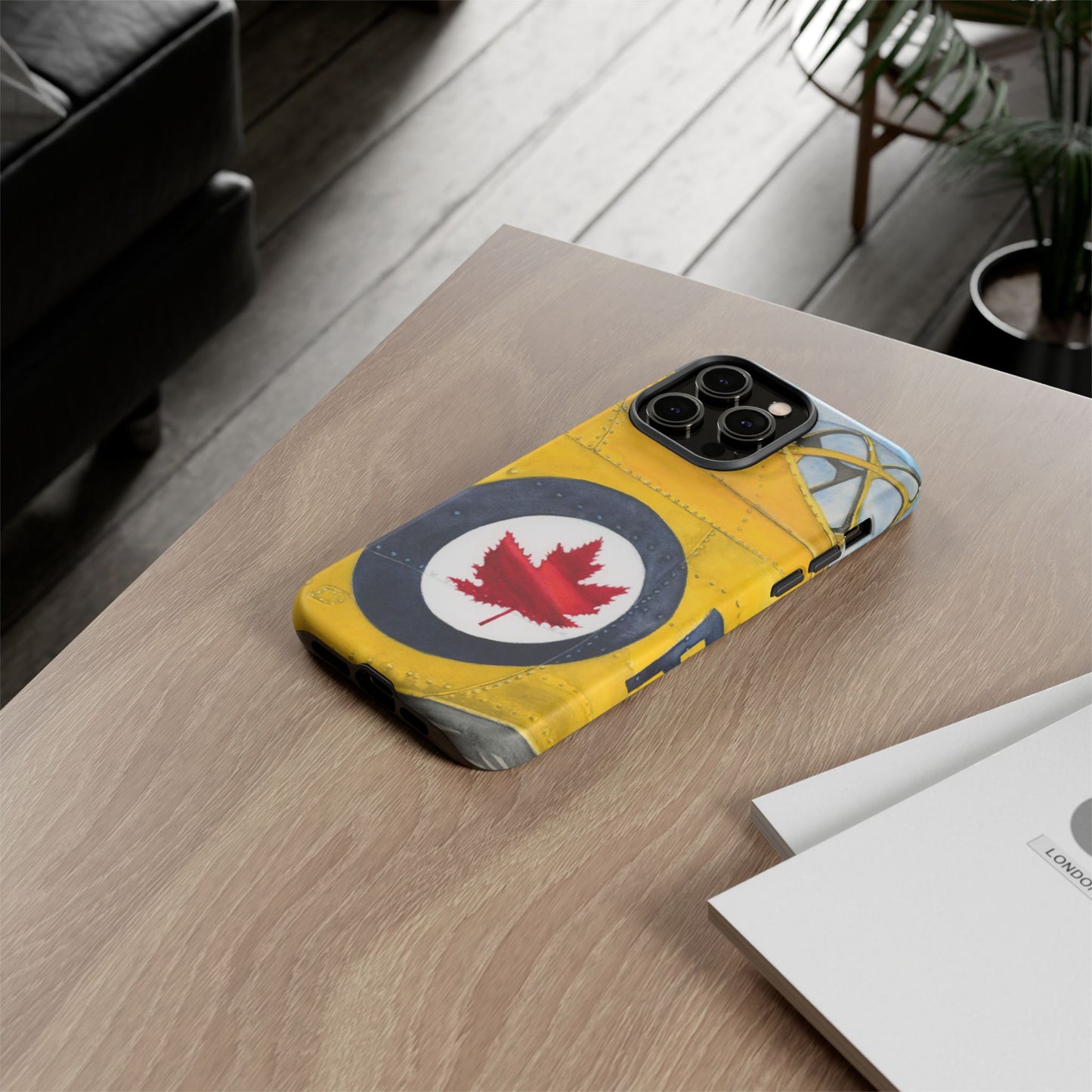 Canadian Vintage Airplane Phone Case - Tough Cases with Maple Leaf Design - Aviation Art Print
