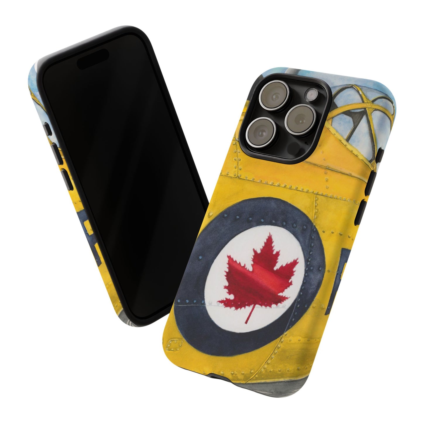 Canadian Vintage Airplane Phone Case - Tough Cases with Maple Leaf Design - Aviation Art Print