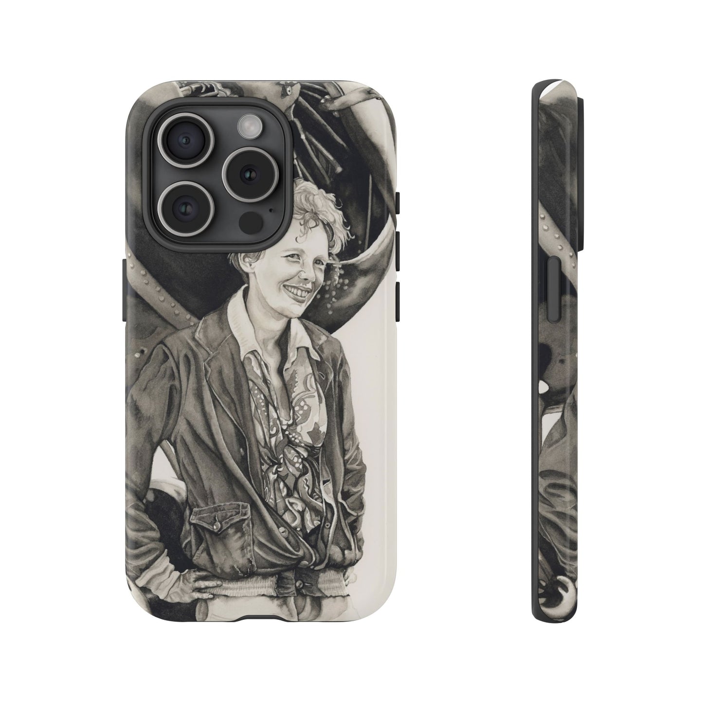 Adventure Spirit Phone Case with Vintage Pilot Design - Watercolor Art by Sarah Whyte