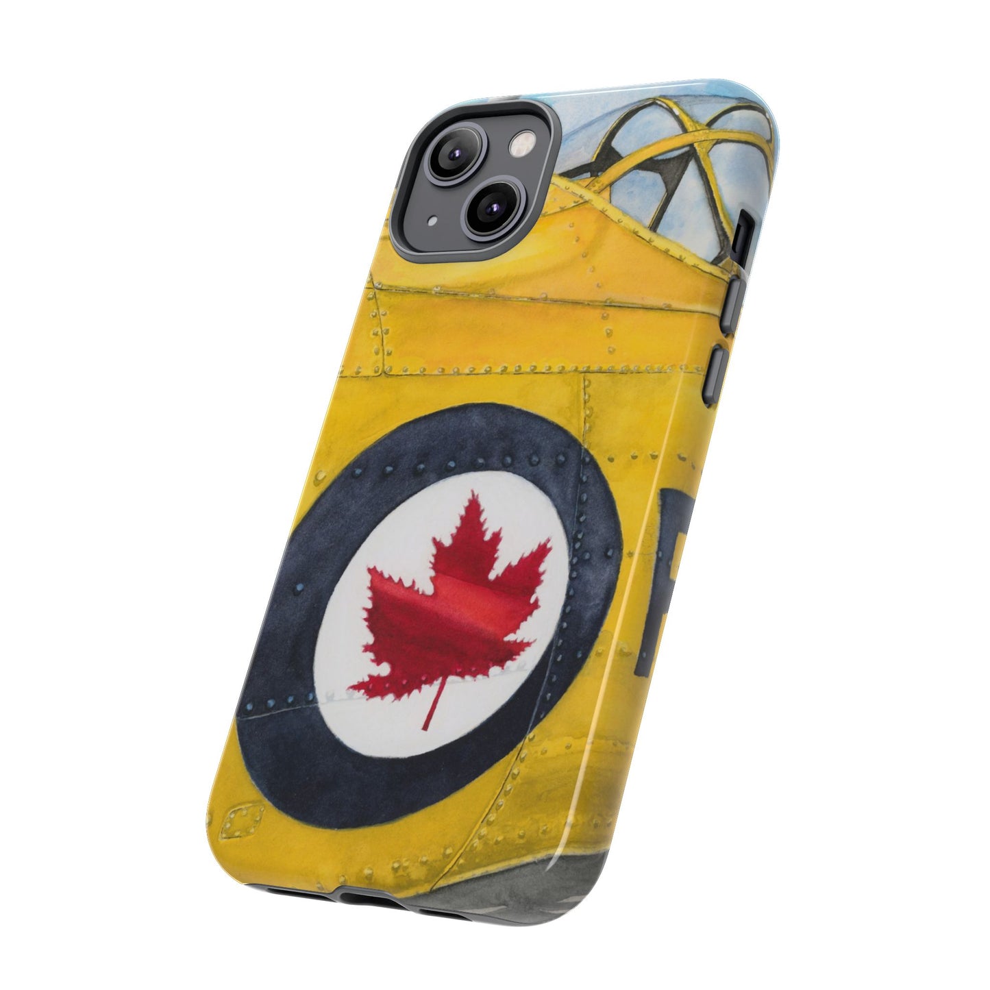 Canadian Vintage Airplane Phone Case - Tough Cases with Maple Leaf Design - Aviation Art Print