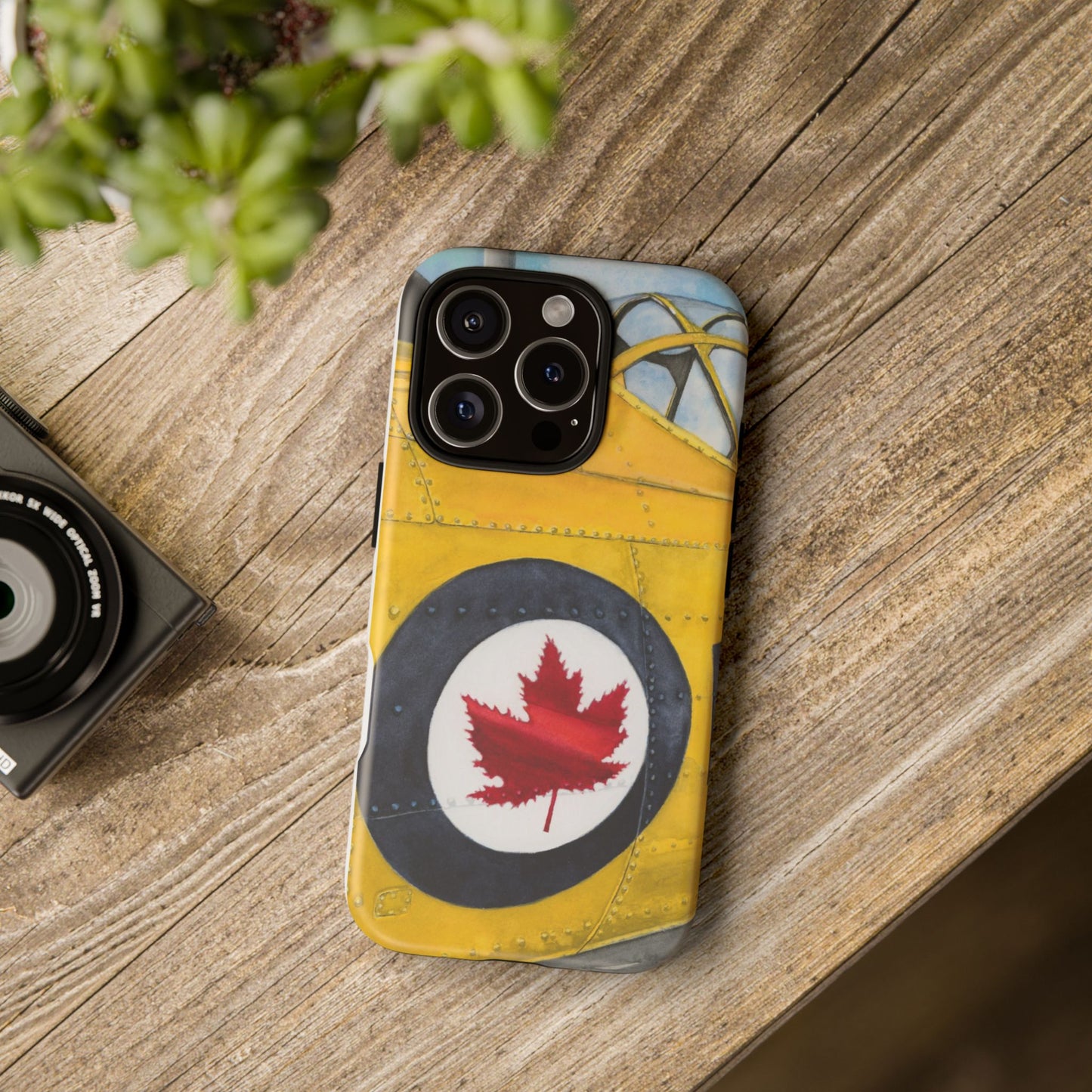 Canadian Vintage Airplane Phone Case - Tough Cases with Maple Leaf Design - Aviation Art Print
