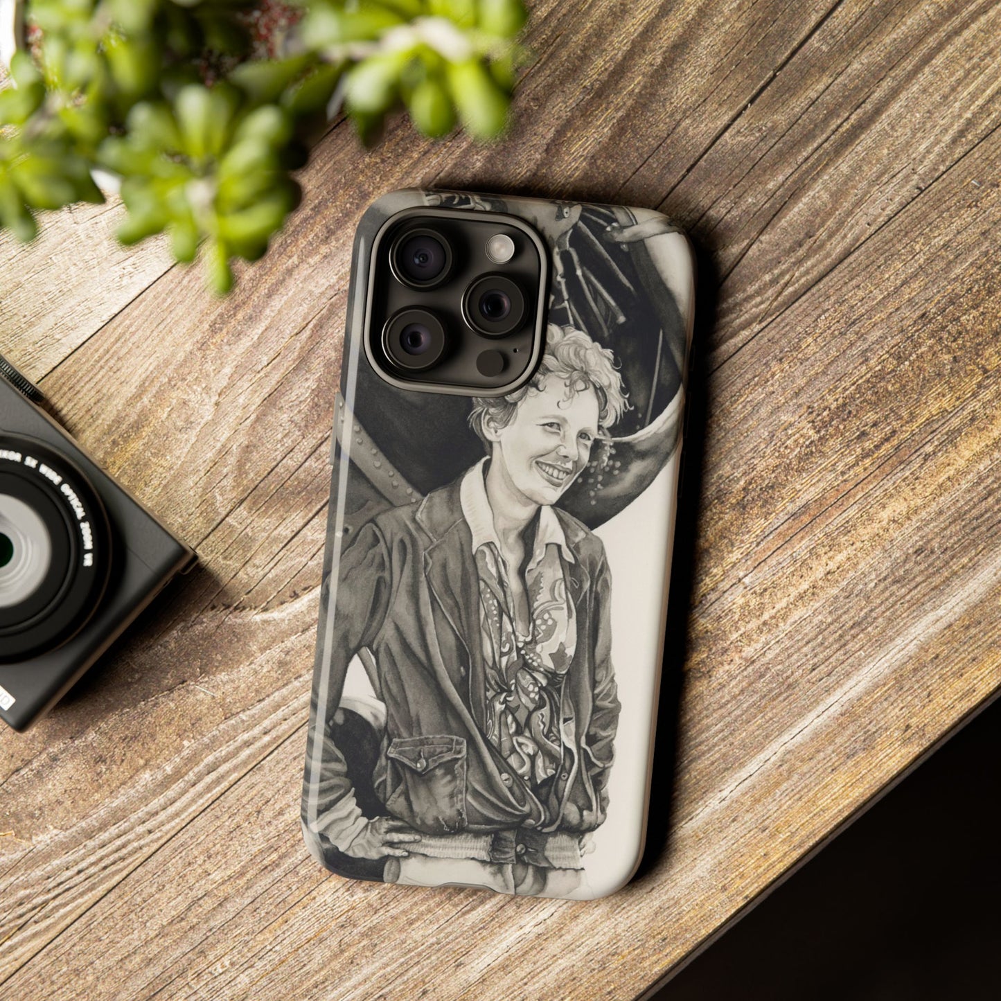 Adventure Spirit Phone Case with Vintage Pilot Design - Watercolor Art by Sarah Whyte