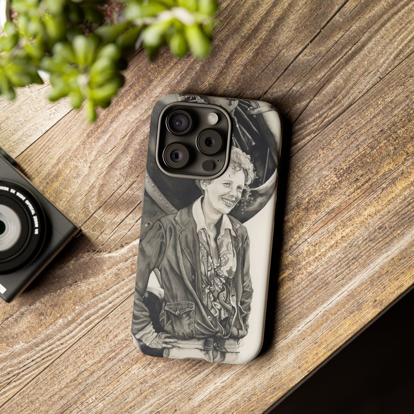 Adventure Spirit Phone Case with Vintage Pilot Design - Watercolor Art by Sarah Whyte