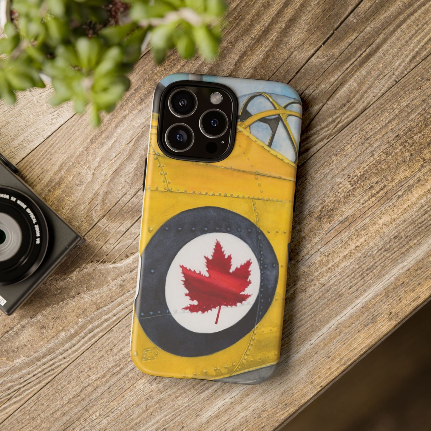 Canadian Vintage Airplane Phone Case - Tough Cases with Maple Leaf Design - Aviation Art Print