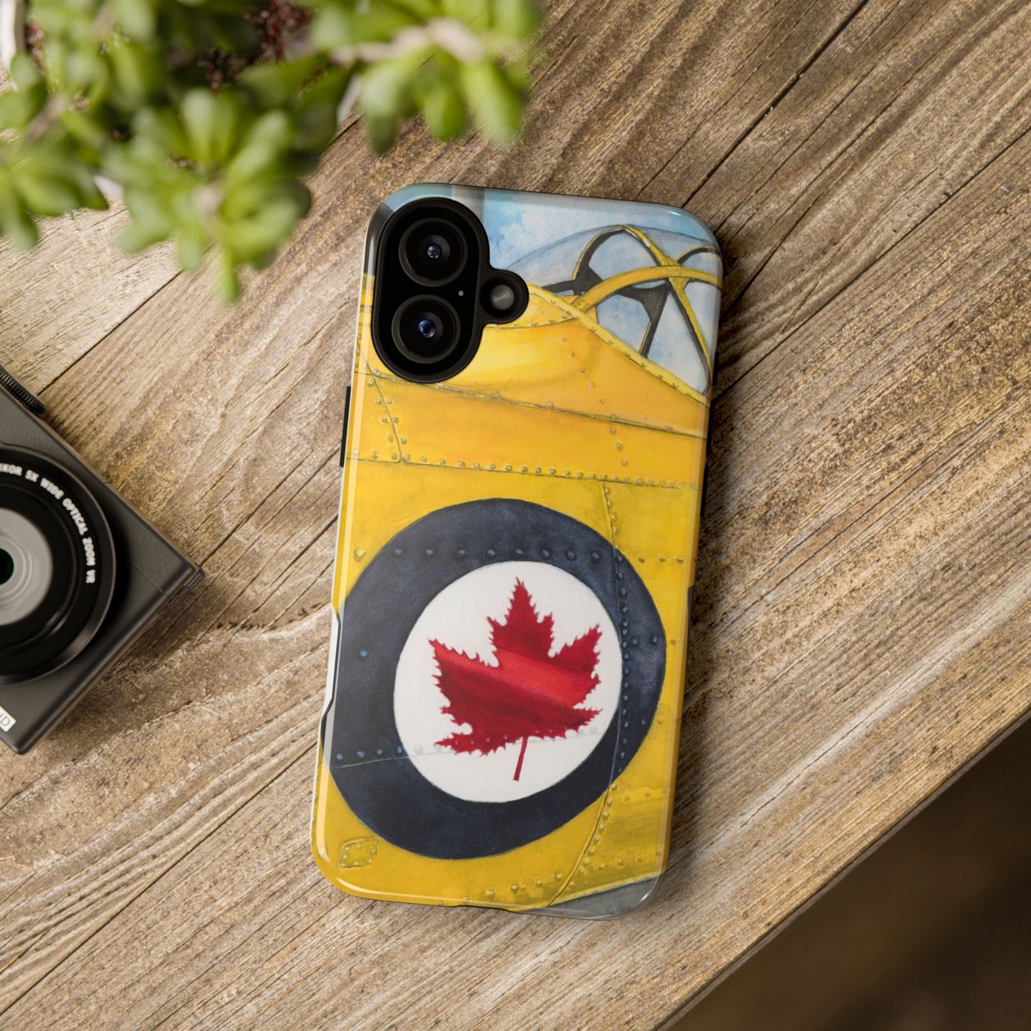 Canadian Vintage Airplane Phone Case - Tough Cases with Maple Leaf Design - Aviation Art Print
