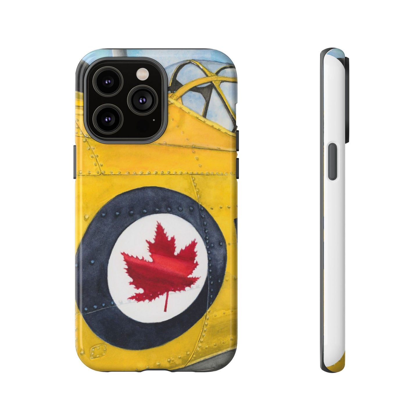 Canadian Vintage Airplane Phone Case - Tough Cases with Maple Leaf Design - Aviation Art Print