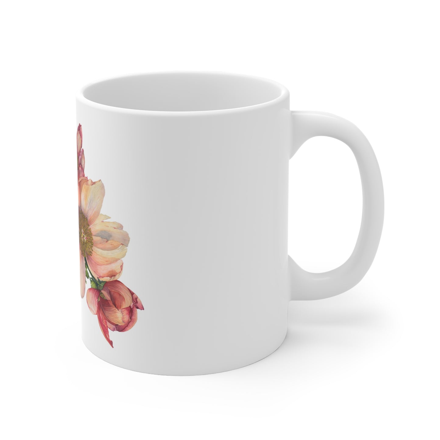 Floral Delight Mug - 11oz Coffee Cup for Nature Lovers - Floral Watercolor Print