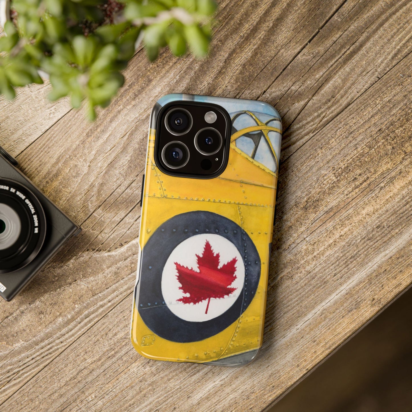 Canadian Vintage Airplane Phone Case - Tough Cases with Maple Leaf Design - Aviation Art Print