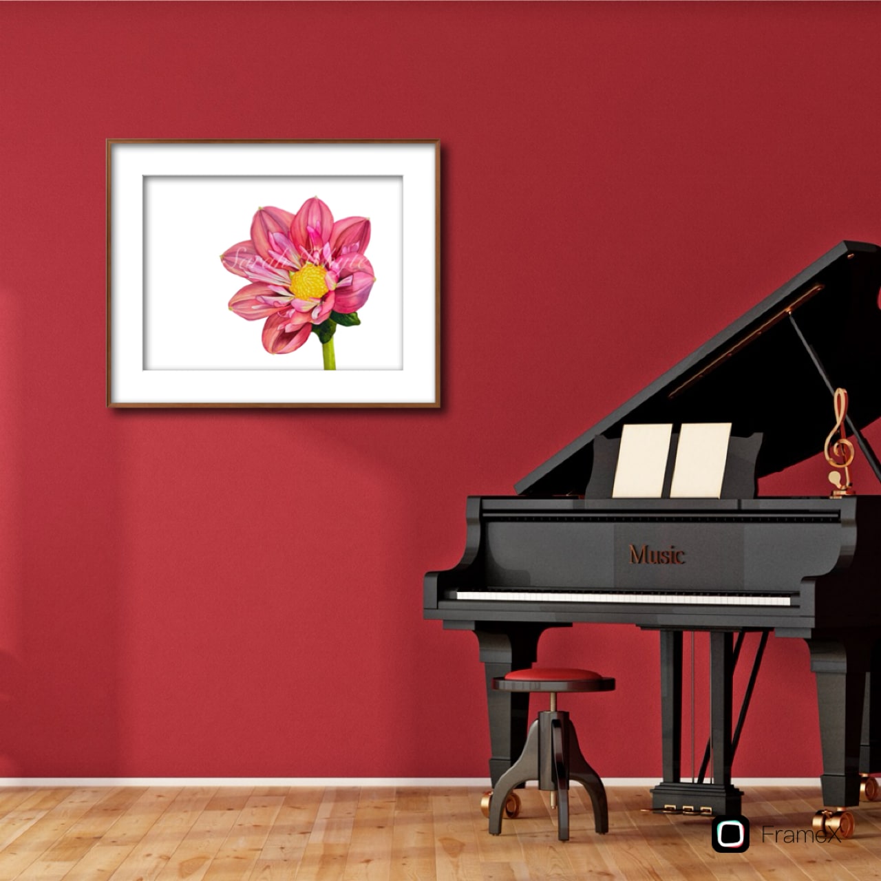 Giggles Dahlia Print - Floral Watercolor Print