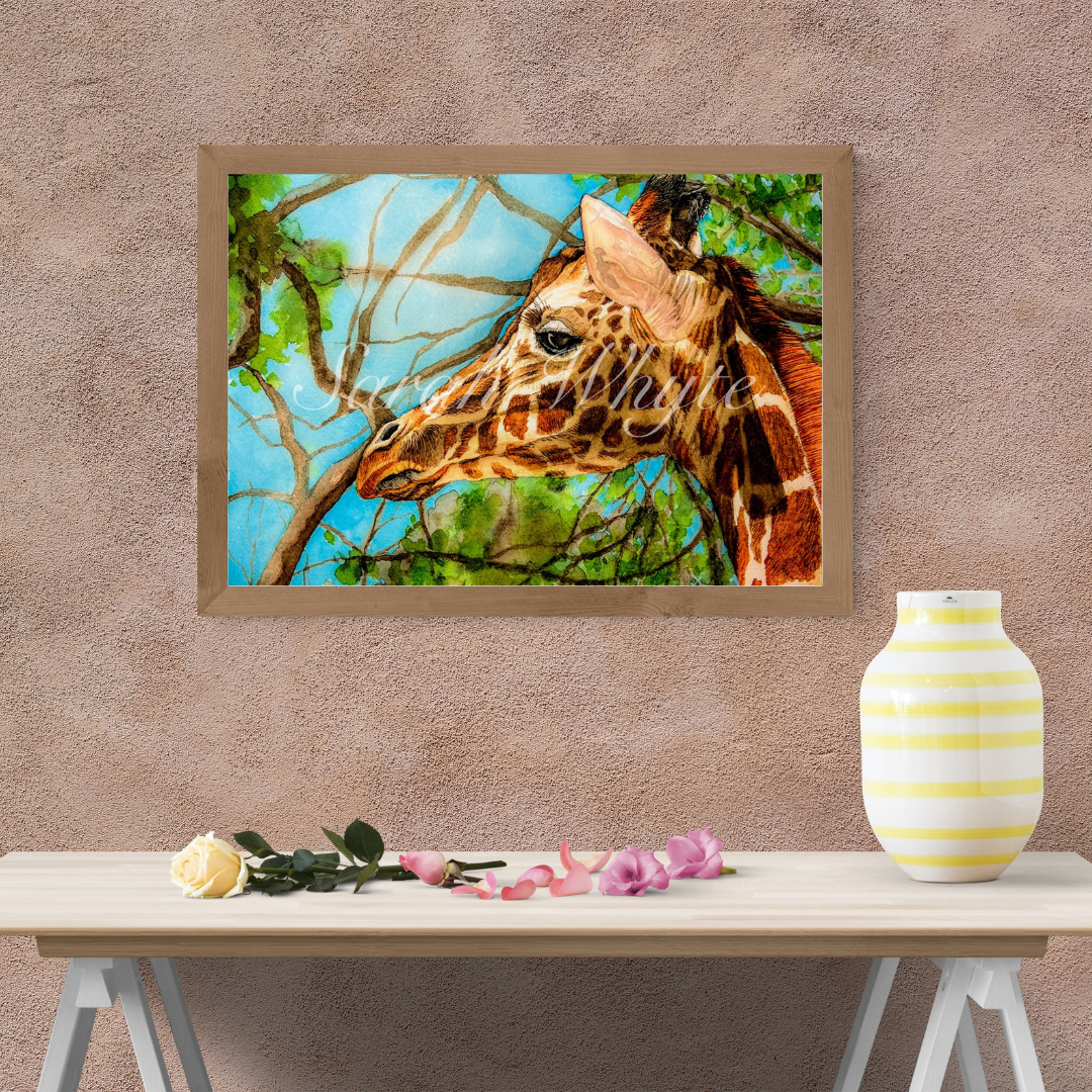 Giraffe 2 Print - Wildlife Watercolor Print