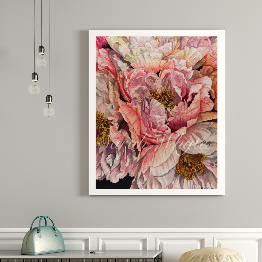 Peony Harvest Print - Floral Watercolor Print